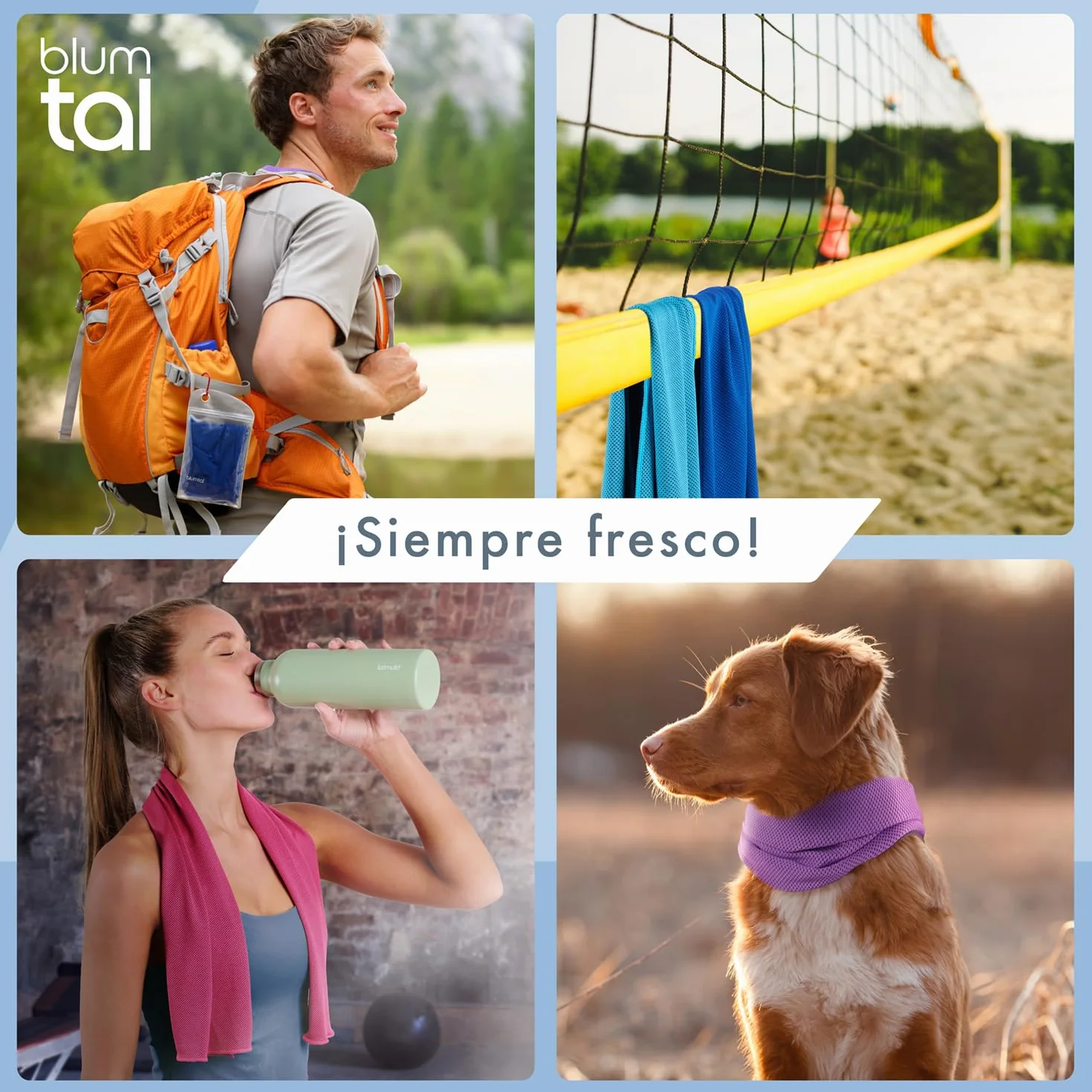 Blumtal toalla de enfriamiento microfibra 100x30 cm azul rey con bolsa