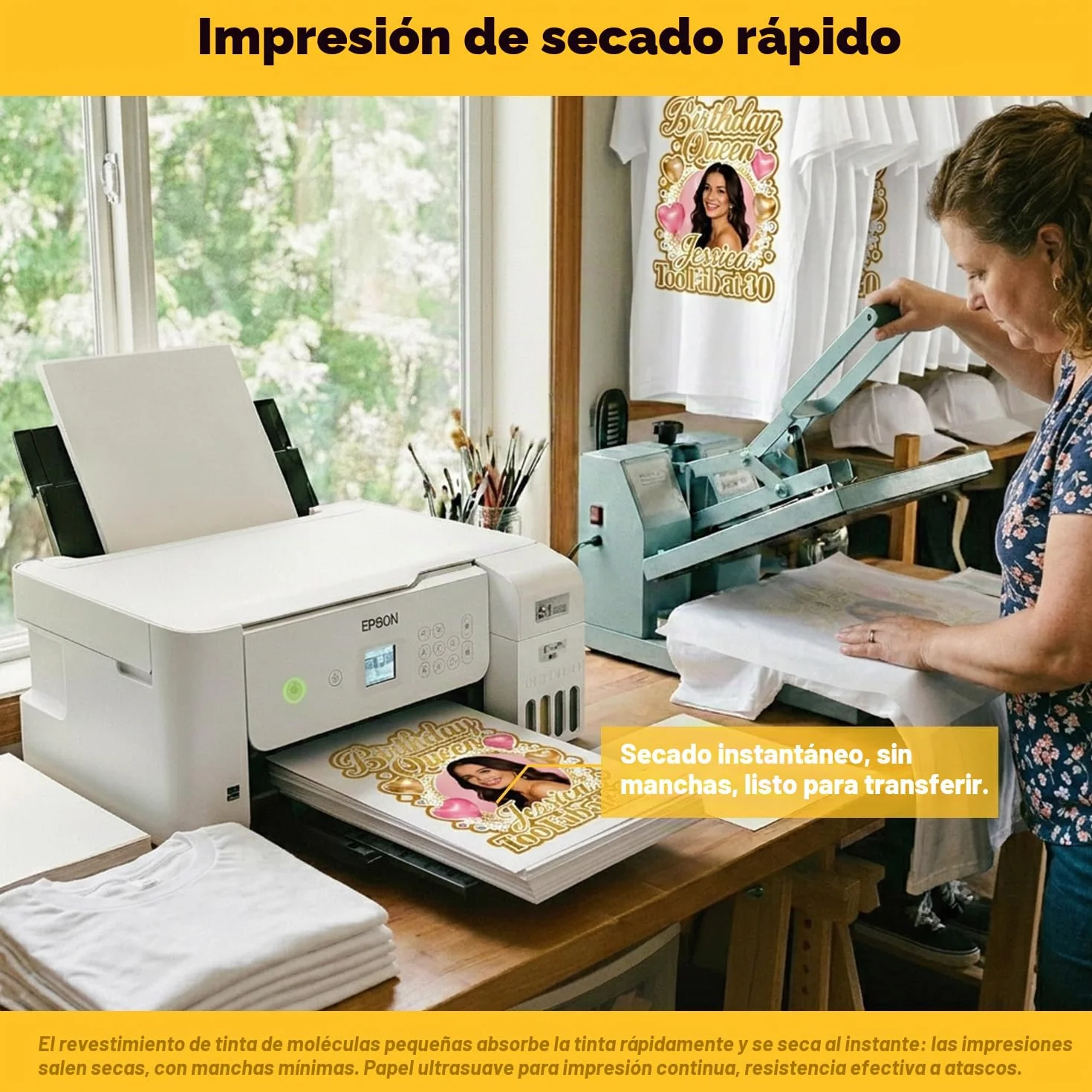 TransOurDream-vieja marca.Transfer Paper Para Tejidos Claros,Papel de Transferencia,Sin Impresión de Espejo(A4x10 Hojas)