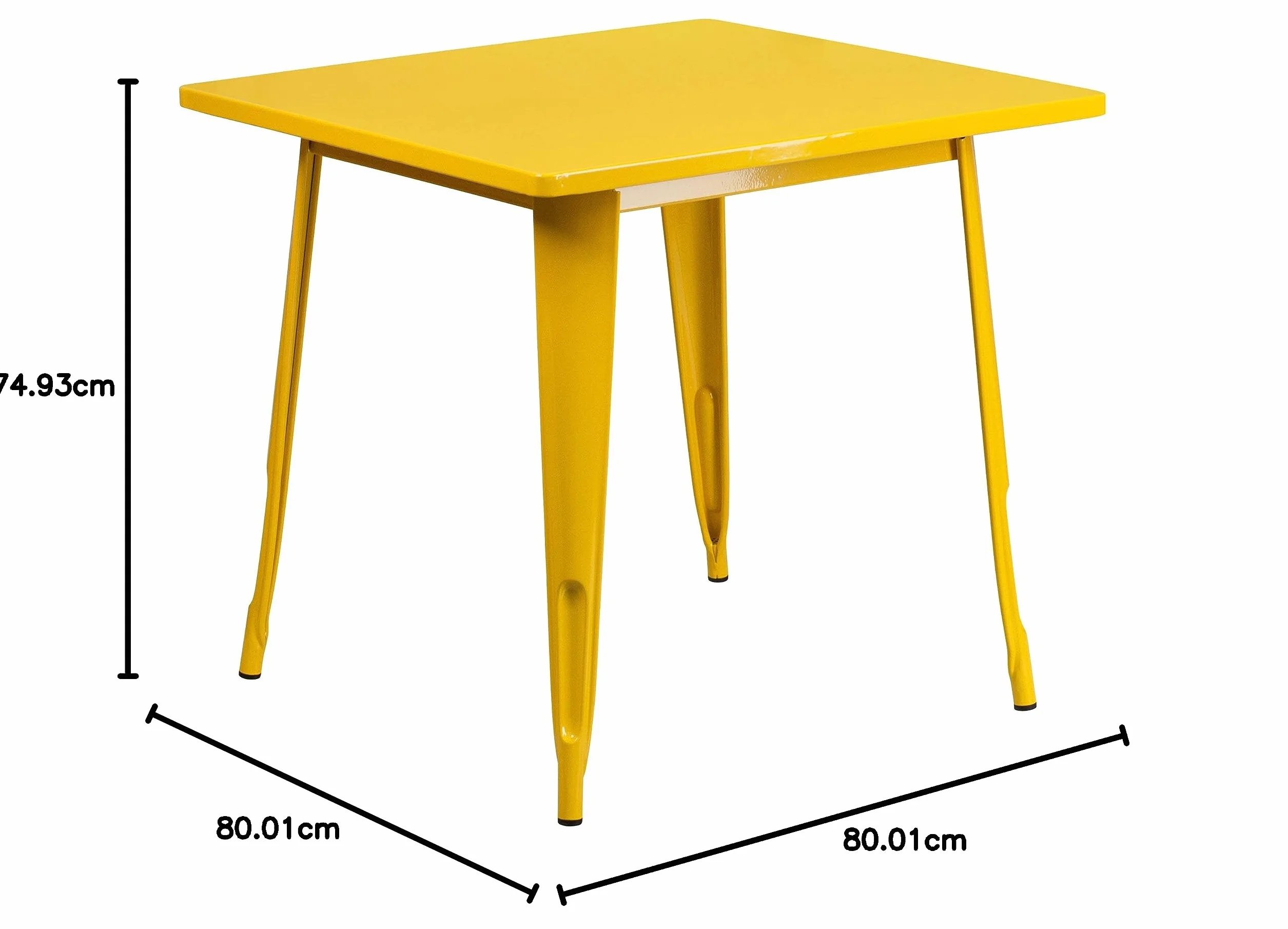 Flash Muebles 31,5 "Square Metal Indoor-Outdoor Cuadro, Metal, Azul, 31.5"