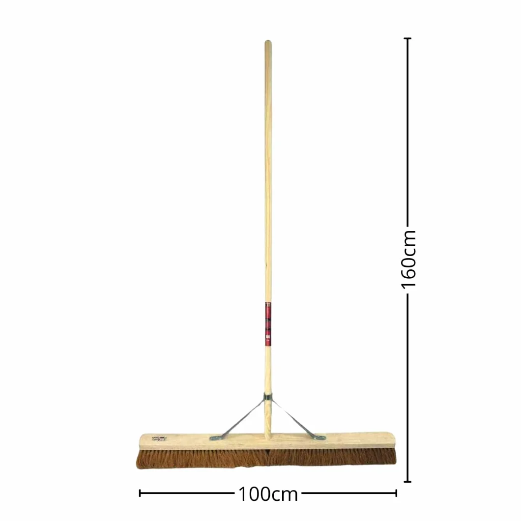 Barredora de Sala/Escobas - Escoba Suave 90 cm - Completo con vástago de 160cm - Pelo de Coco - Extra Ancho - Escoba Interior Escobas Blandas