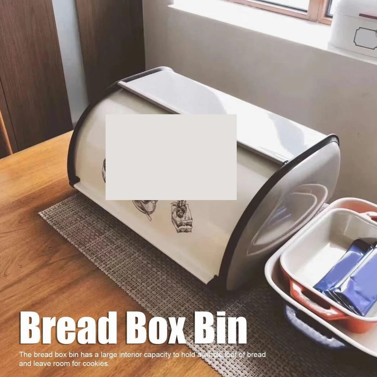 Caja De Pan Panera para Pan Contenedor De Pan De Gran Capacidad Contenedor De Pan De Metal Contenedor De Pan De Acero Inoxidable para Encimera De Cocina Caja Contenedor De Pan(G)