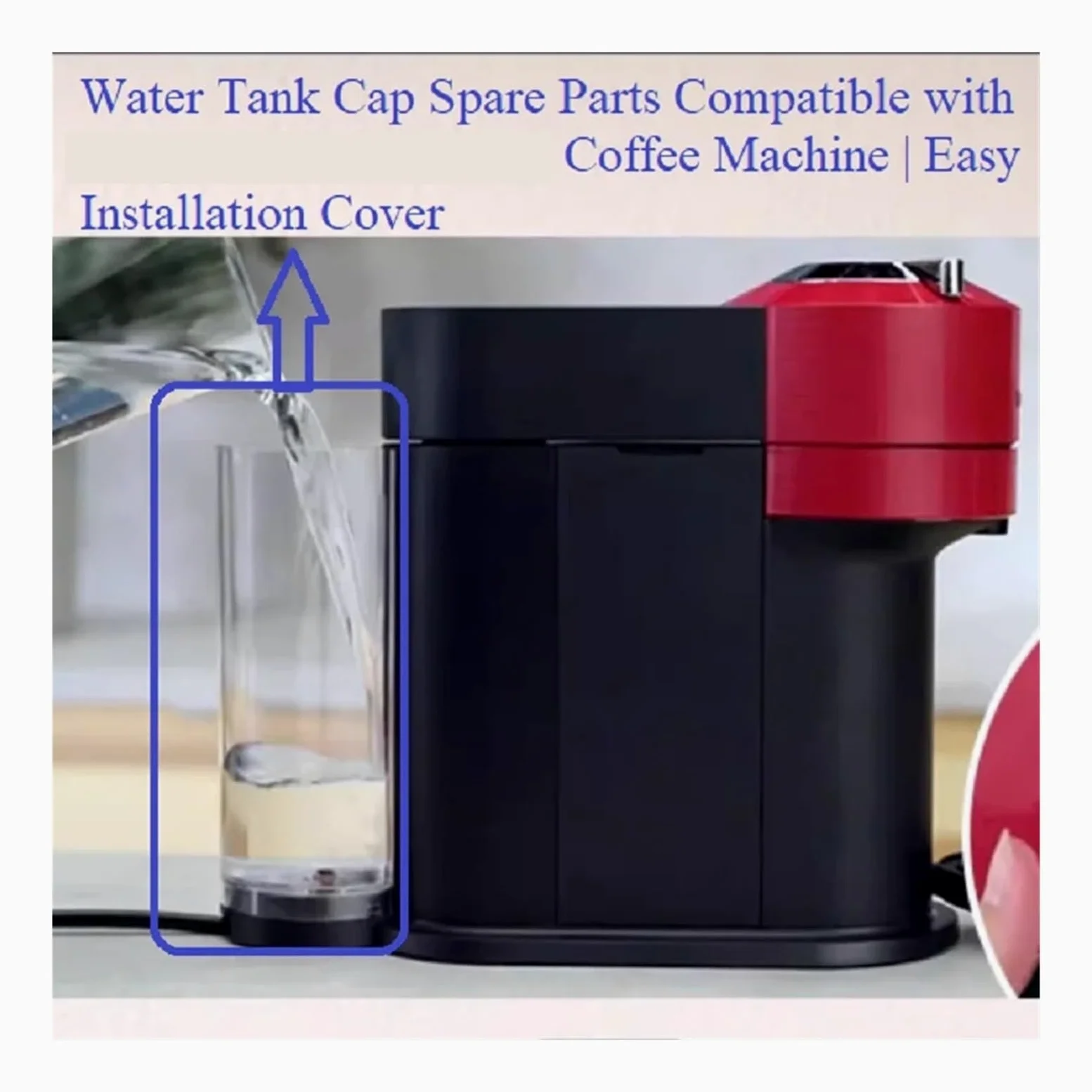Piezas De Repuesto For Tapa De Tanque De Agua, Compatible Con Nespresso, Vertuo Next, Cubierta De Fácil Instalación For Máquina De Café, Depósito A Prueba De Polvo(Without cover)