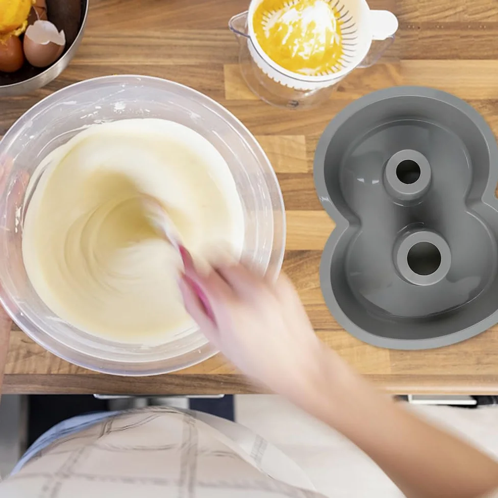 9 Piezas Espesado Silicona Molde Números Tarta 25cm 3D Grandes 10 Pulgadas Para Tartas De Cumpleaños Bodas Fiestas Aniversarios