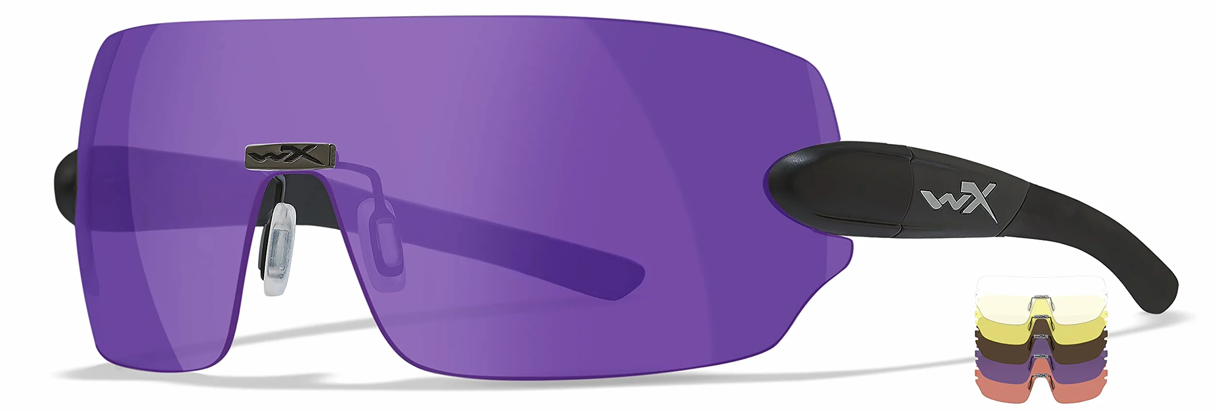 Wiley X 1205 Detection 5-Lens Kit: Clear/Yellow/Orange/Purple/Copper Gafas De Sol, Matte Black, One Size Unisex