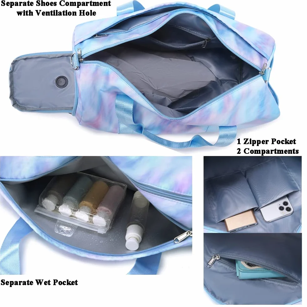 Bolsa de Viaje Mujer Bolsa de Deporte Chica Bolsa de Gimnasia Niña Bolsas de Baile para Niña Bolsa de Entrenamiento Niña para Gimnasia, Natación, Lección de Tenis