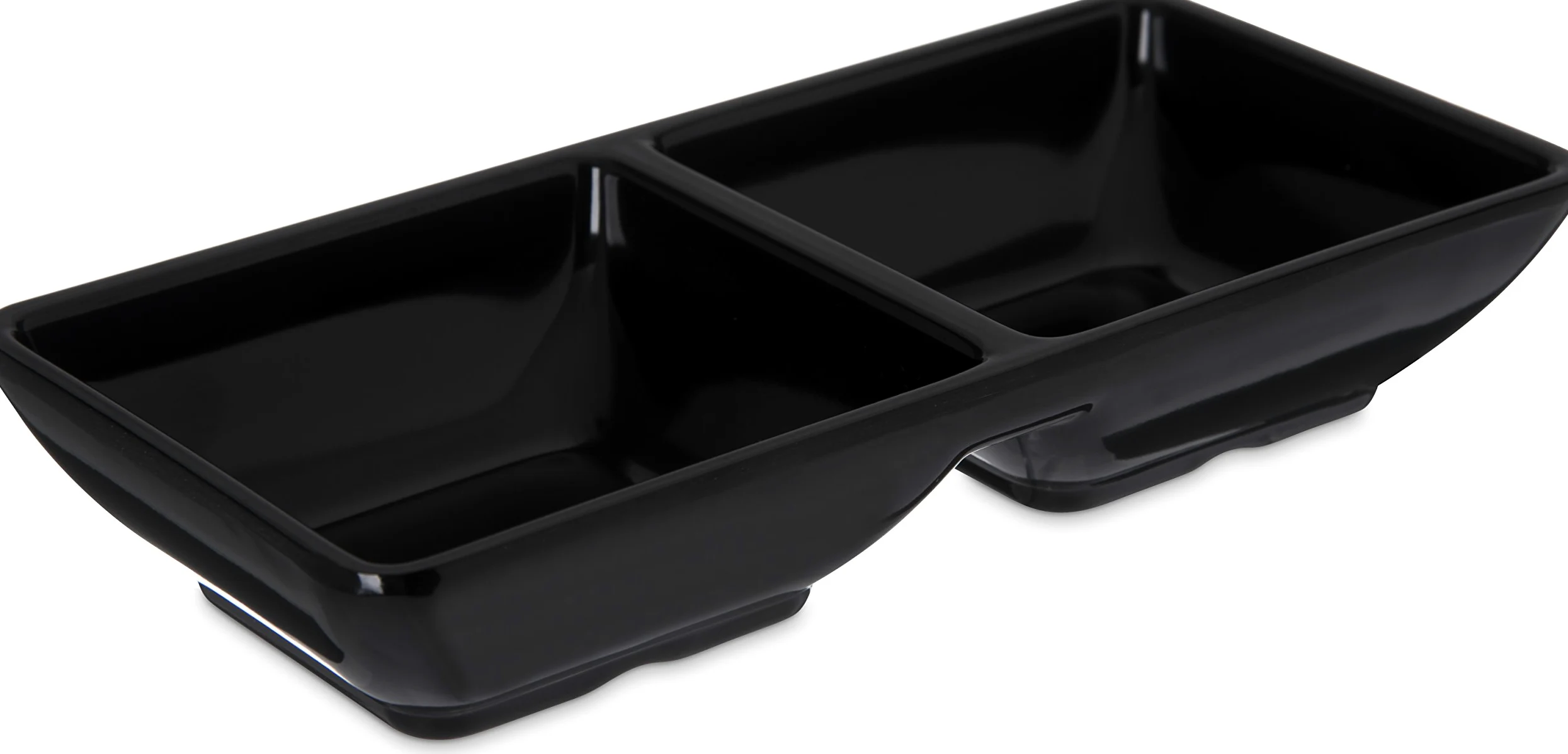 Carlisle 086203 - Ramekin doble cuadrado de melamina, 4 oz Capacidad, 5-3/4 x 2-3/4 x 1", negro (caja de 24)