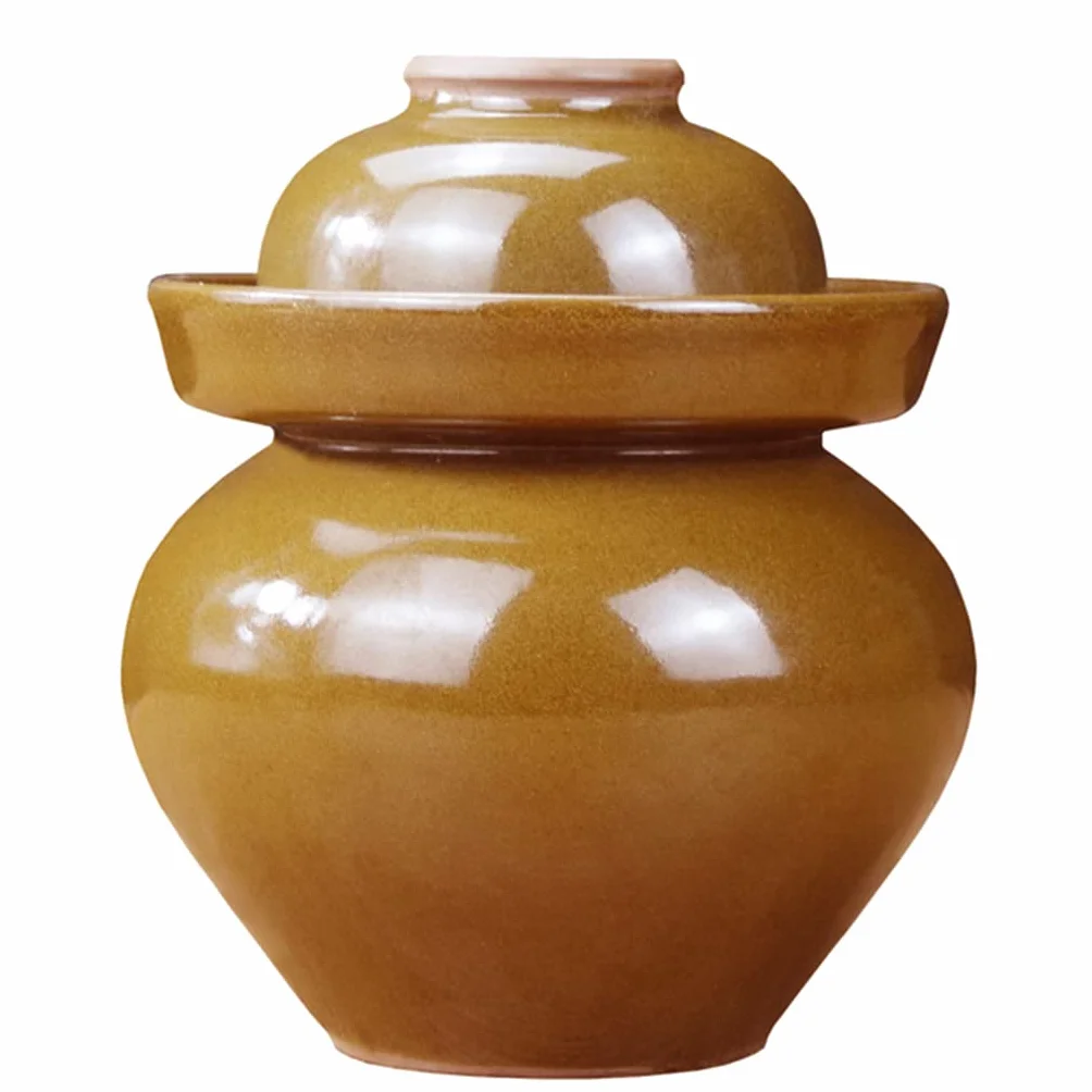 ZHOUXIAO Frasco De Fermentación De Cerámica De Cerámica Tradicional Jarra De Encurtido con Tapa De Esclusa De Sello De Agua, Gran Espesor De Cerámica Jarra De Pepinillo 9KG