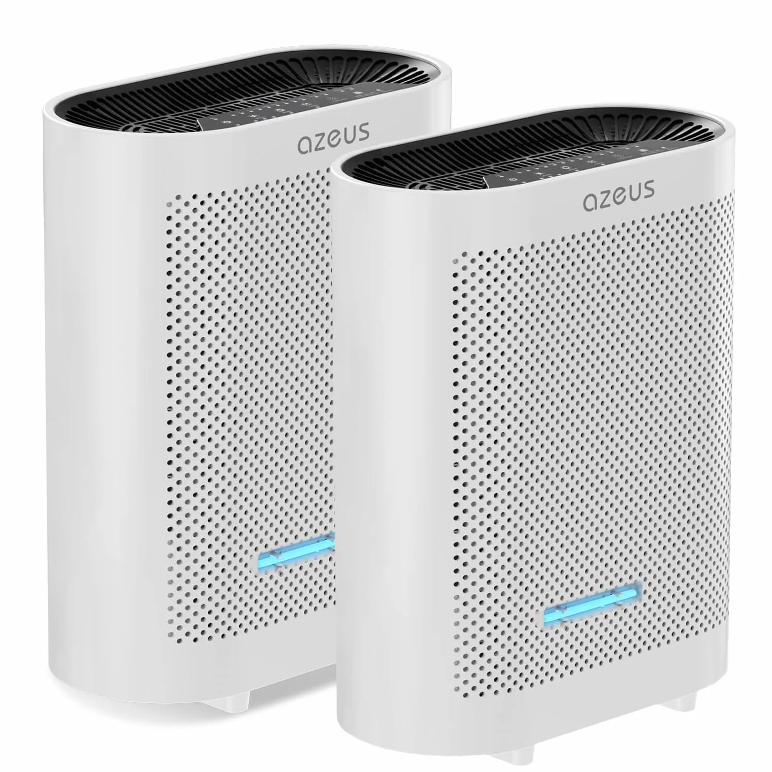 AZEUS Paquete de 2 purificadores de aire para habitación grande para el hogar, purificadores de aire HEPA verdaderos para humo, mascotas, polvo, olor, filtro HEPA de habitación, purificador de aire