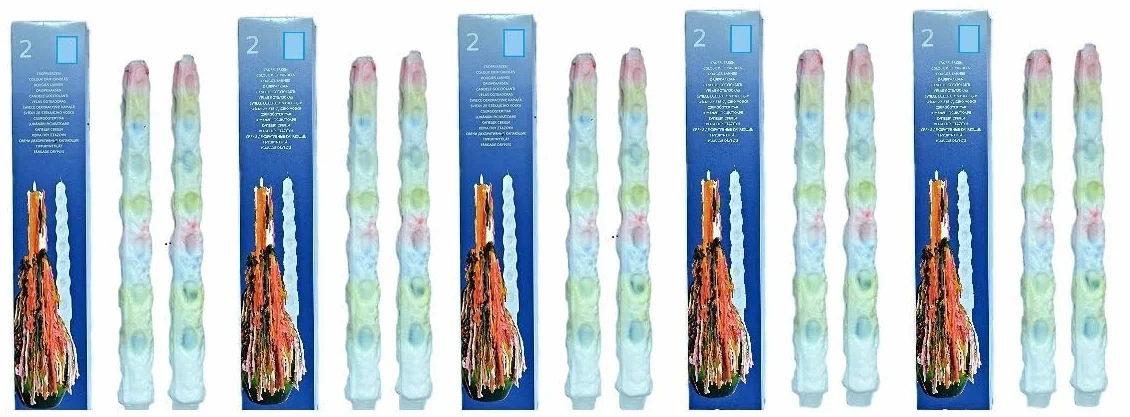 10 velas de goteo en diferentes colores