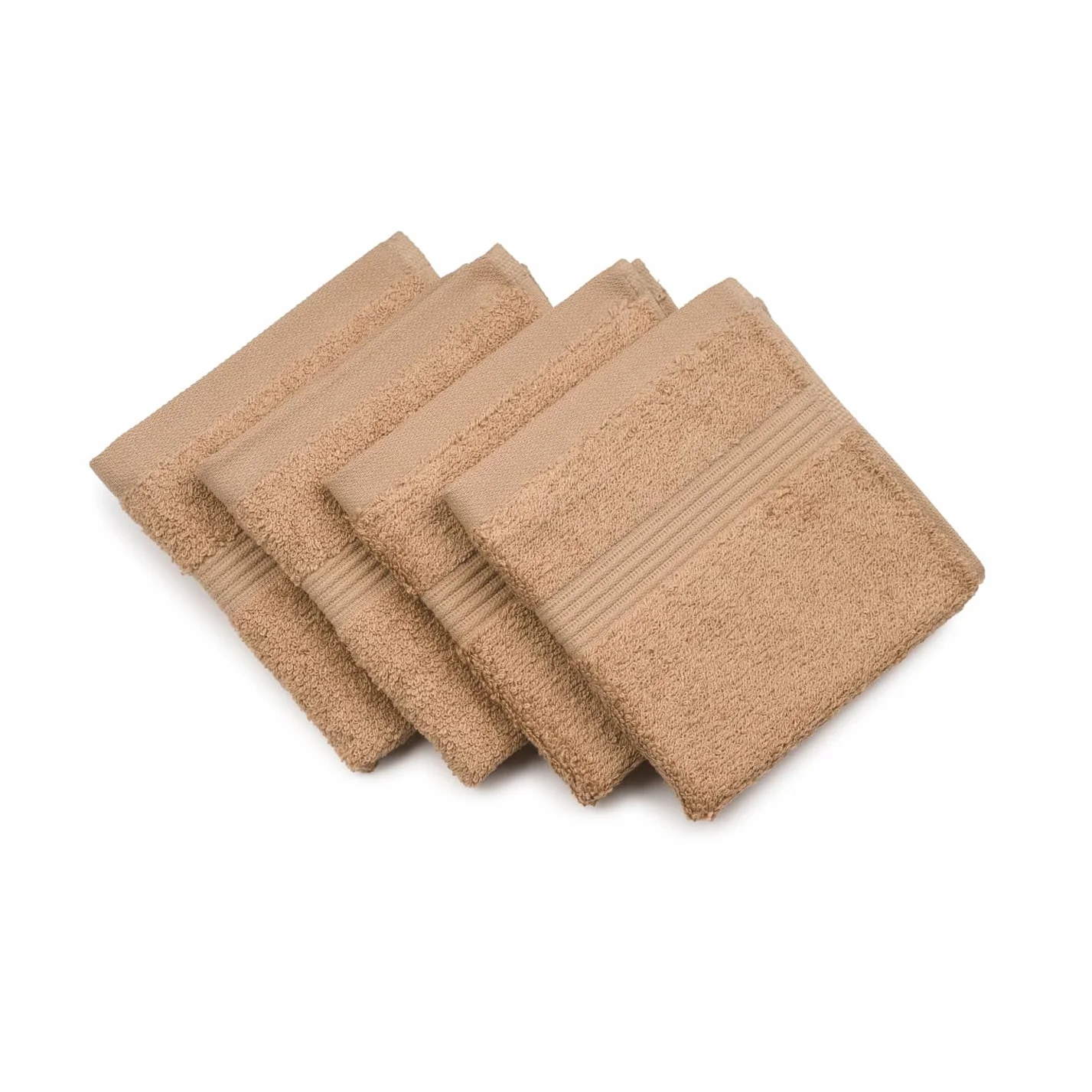 Gözze - Toalla de aseo New York, Set de 4, Suave y absorbente, Algodón, 30 x 30 cm - Castaña