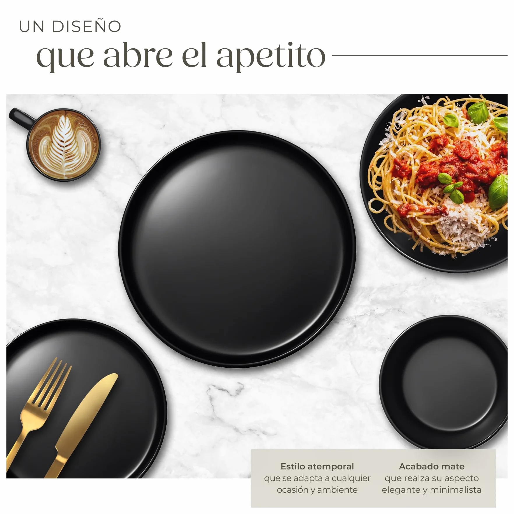 tectake® Servicio Combinado para 6 Personas, Juego Vajilla Estilo Urbano, Gres Esmalte, Lavavajillas y Microondas, Vajillas Completas Modernas, Cuencos Ceramica y Tazas - 30 Piezas Negro