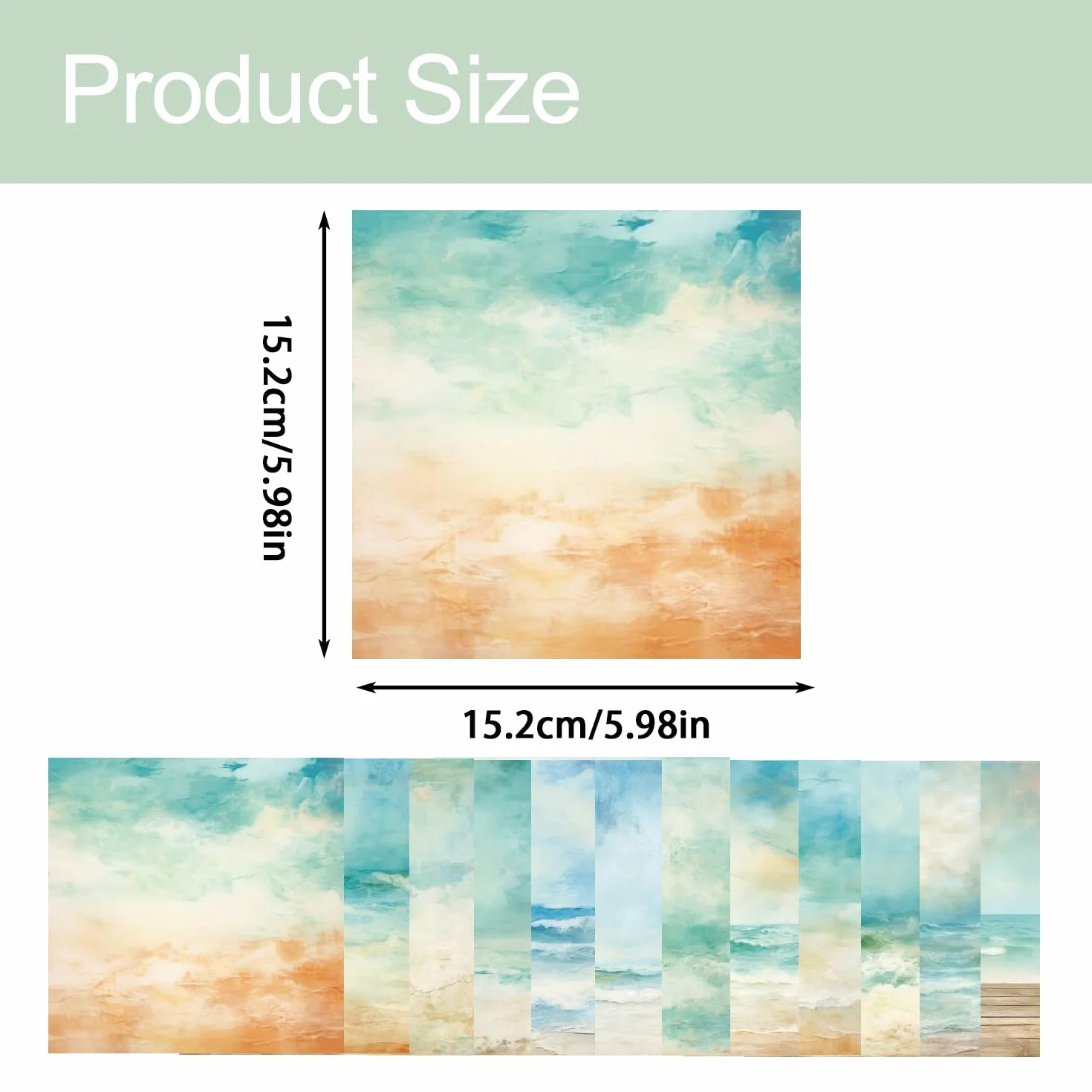 24 Hojas Papel de álbum de recortes, 15,2 X 15,2cm Papel de Scrapbooking Playa Océano Azul, Paper Decoupage decorativo de álbum scrapbook para DIY Artesanía Tarjetería Envoltorio de regalo (A)