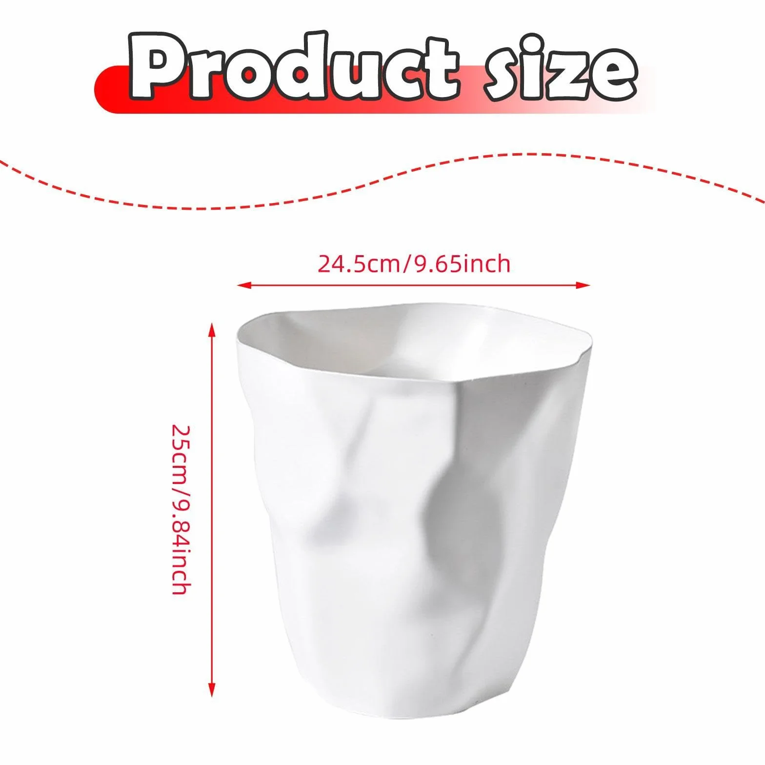 Basurero Moderno PP Resistente Humedad 24.5x25 cm para Cocina Baño