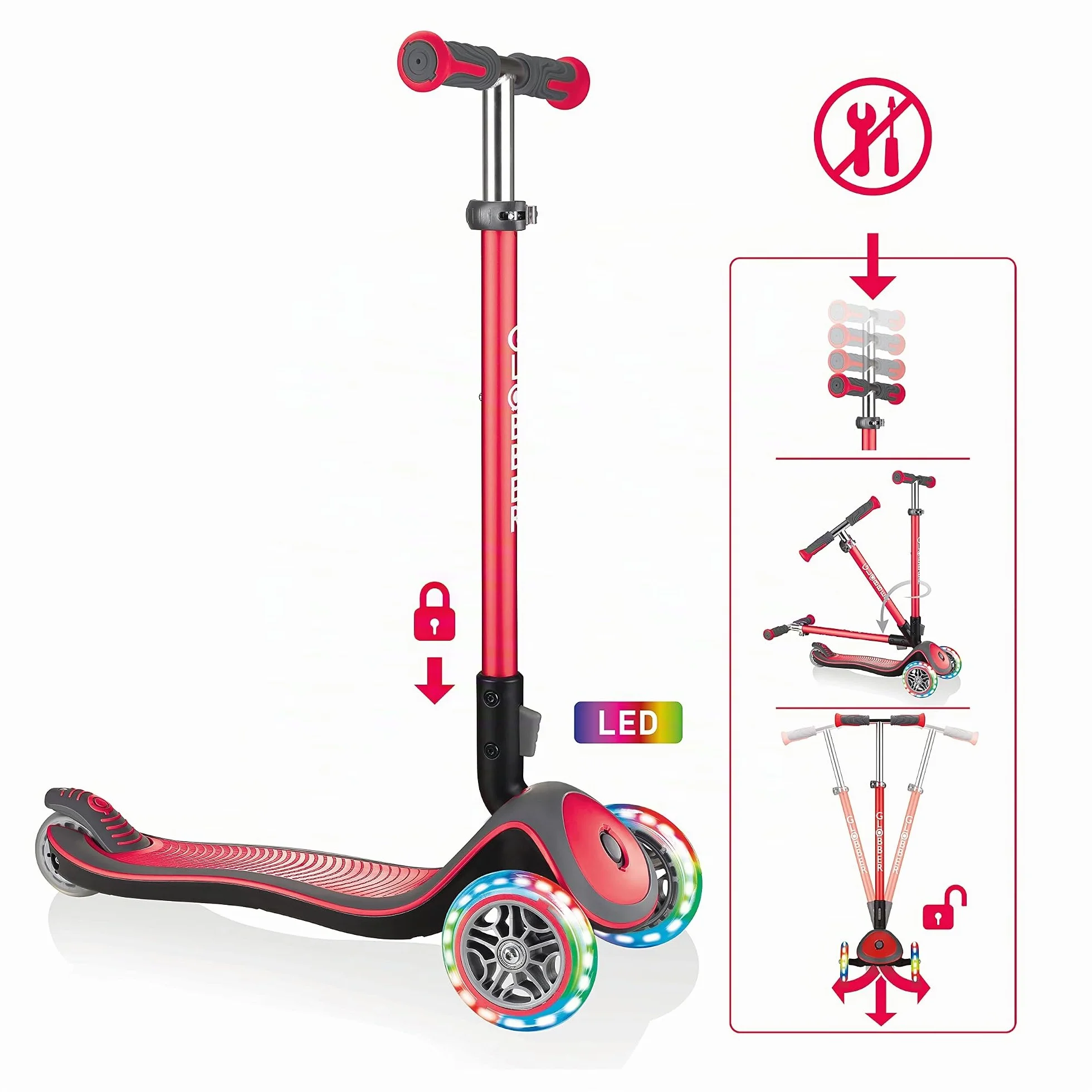 Globber Elite Deluxe Light Patinete 3 Ruedas Juventud
