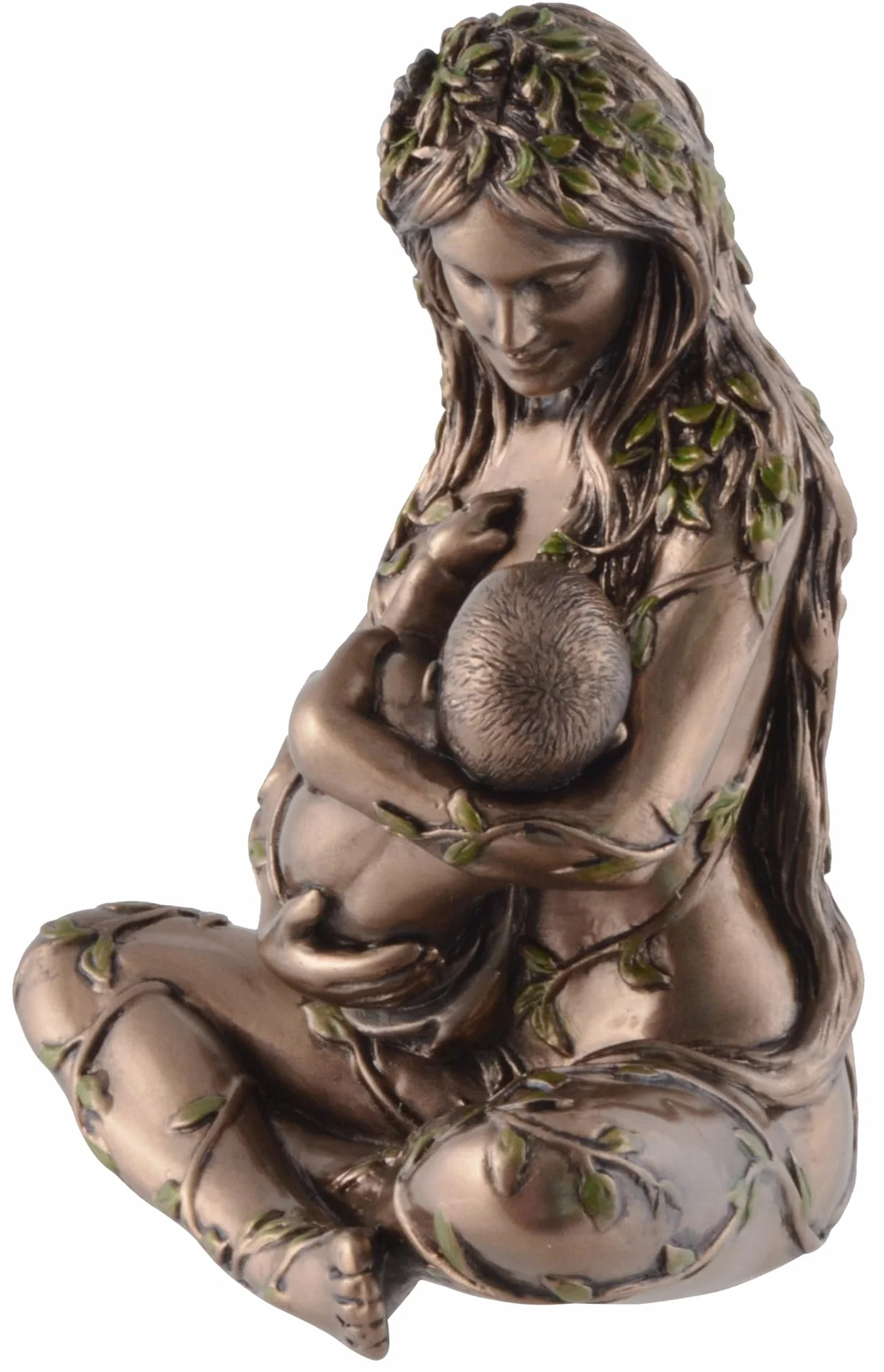 VOGLER Joh. Vogler GmbH Gaia - Figura de tierra con bebé en el pecho, color bronce