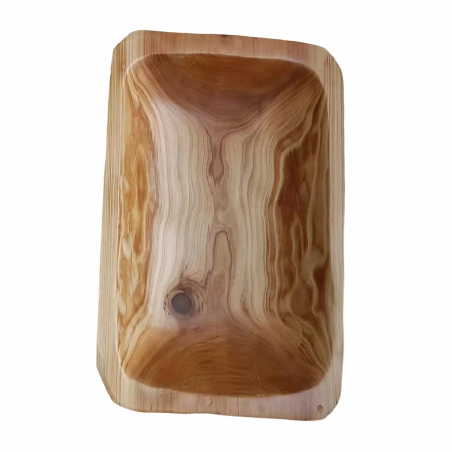 Bol de Ensalada de Madera Maciza, Fuente Rectangular para Servir, Bandeja de Fruta, Bandeja de Aperitivos, Plato de Postre, Hecho a Mano, Madera Natur, Style D, Individual