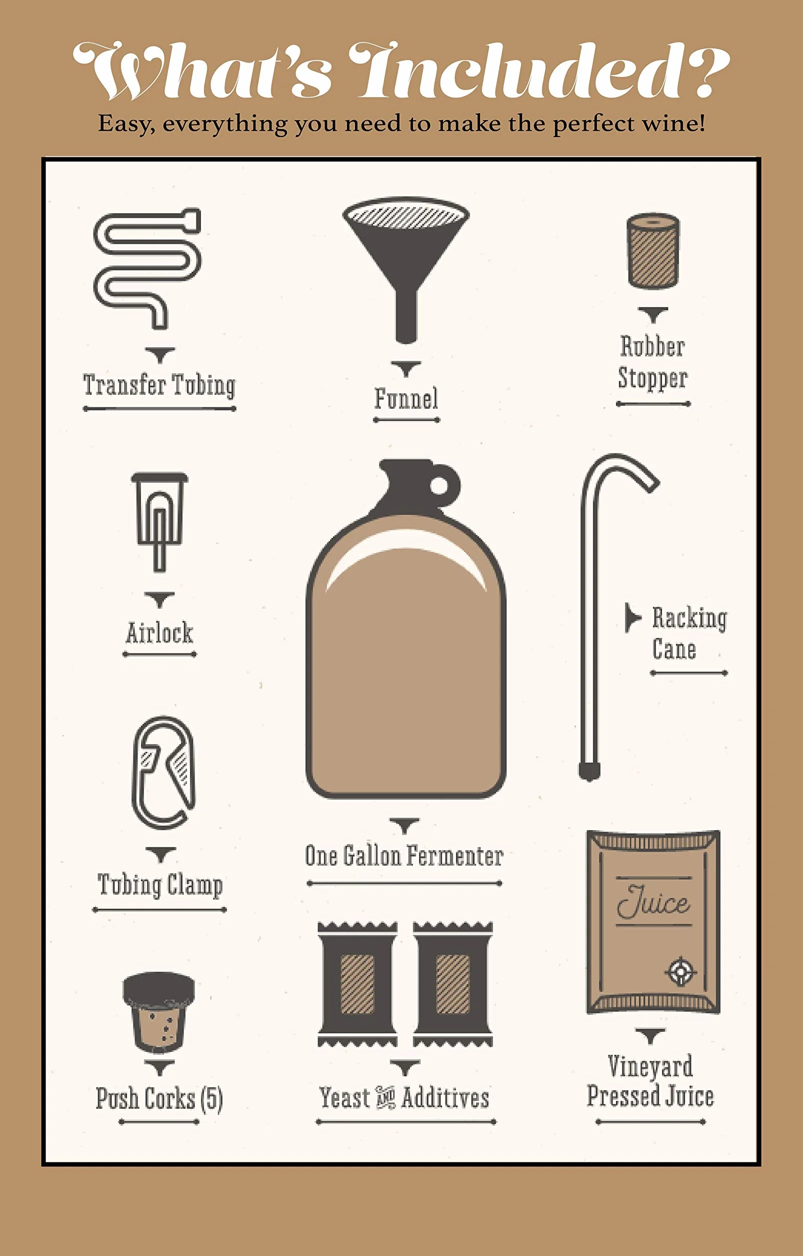 Craft A Brew Elaboración de un kit casero para principiantes con preparación fácil con ingredientes y suministros La mejor experiencia en elaboración de vino, 1 galón, Pinot Grigio