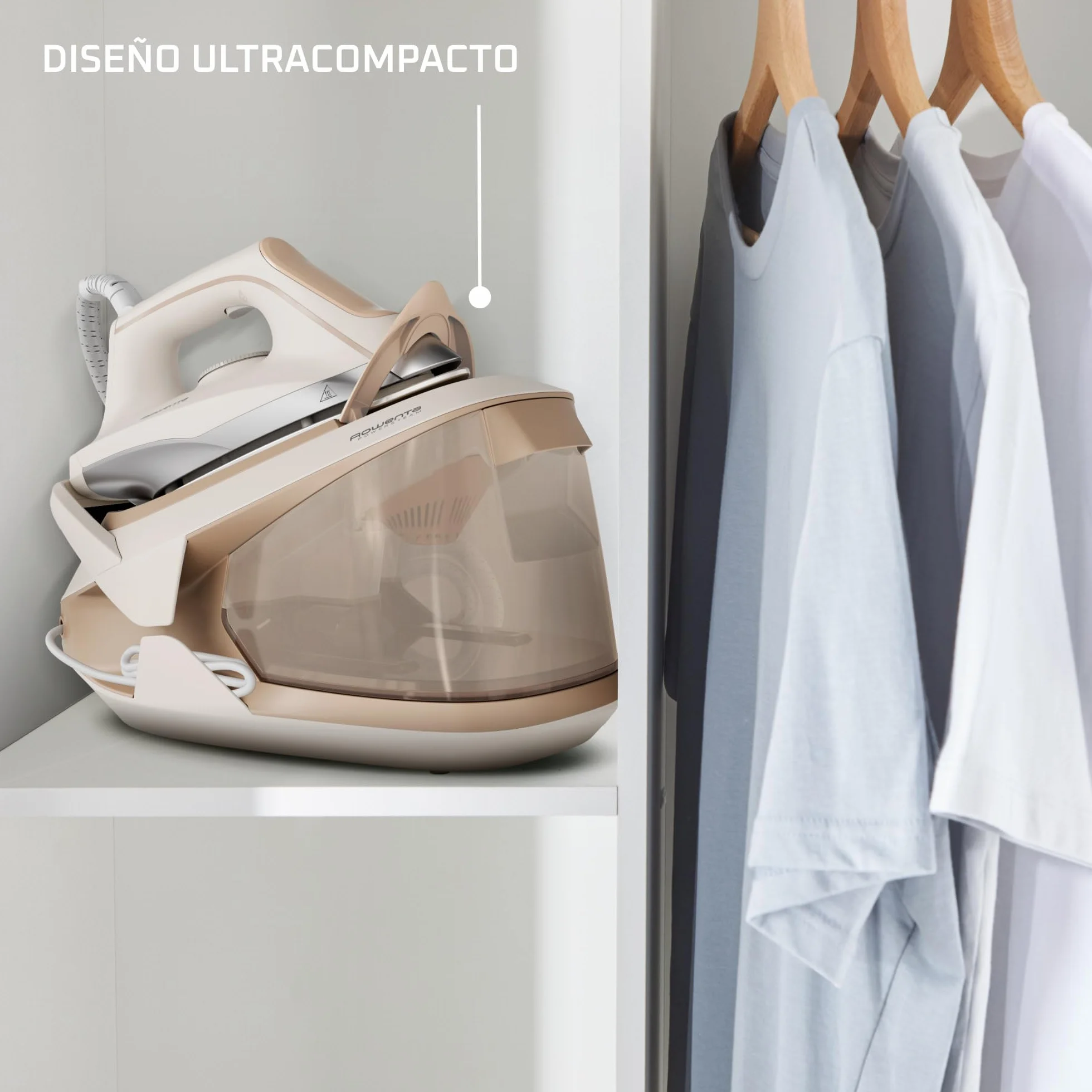 Rowenta Turbosteam Centro de Planchado Compacto, 6,5 Bar, Golpe de Vapor 350 g/min, Vapor Continuo 120 g/min, Depósito 1,7 L, Elimina Arrugas Difíciles, Fácil de Usar (Reacondicionado)