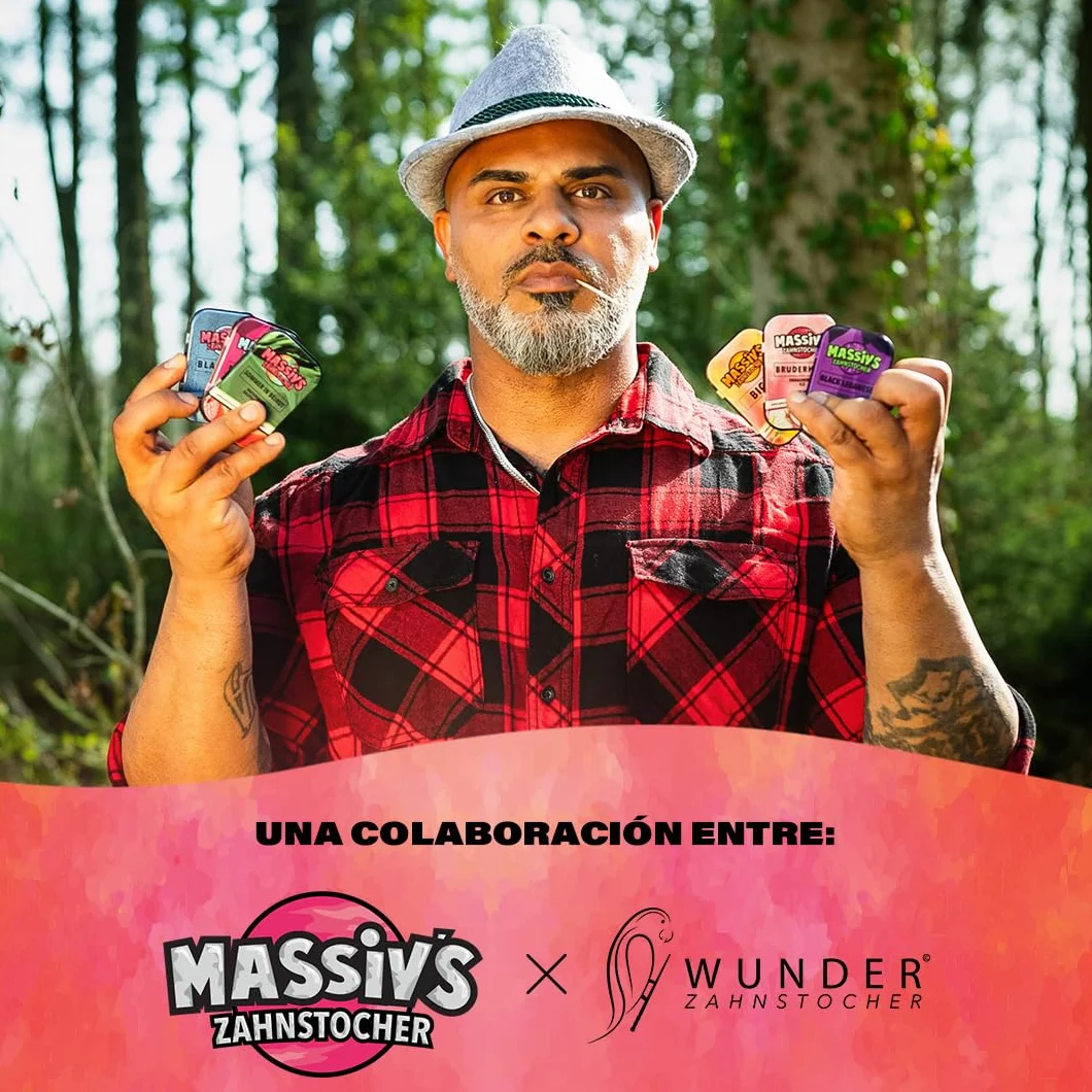 Massiv’s Zahnstocher - Palillos con sabor - SOMMER IN BEIRUT Sandía Frambuesa Ice - 100 palillos - Aliento fresco - Caja metálica estilizada - Sin azúcar - higiene bucal - contra morderse las uñas | Palillos de dientes con sabor a sandía Raspberry Ice 100
