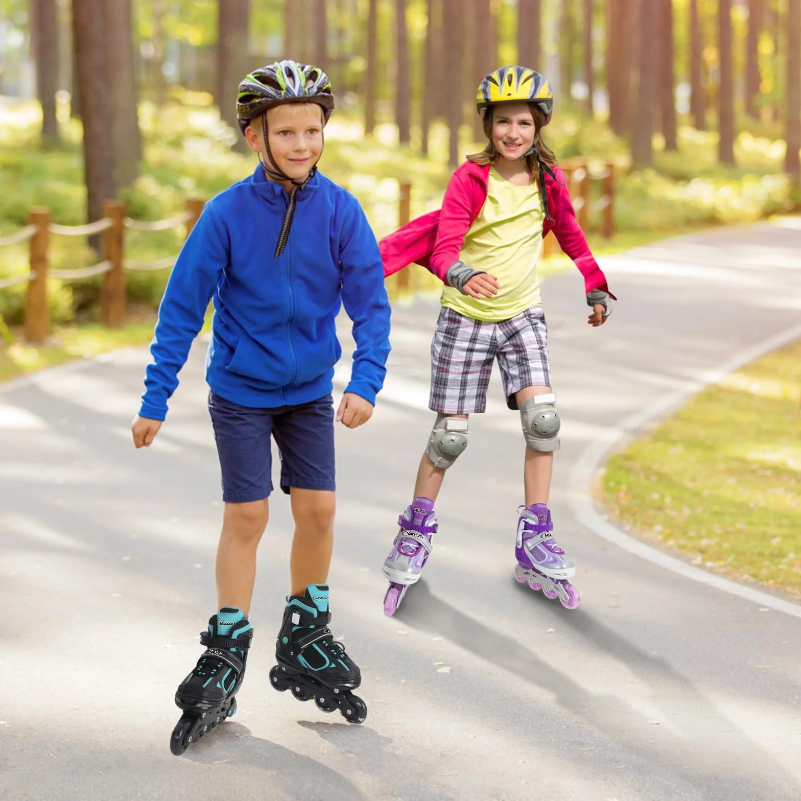 Patines en línea para Niños - 4 Tamaño Ajustables Patines para Niños Niñas Inline Patines de Rodillos para Principiantes