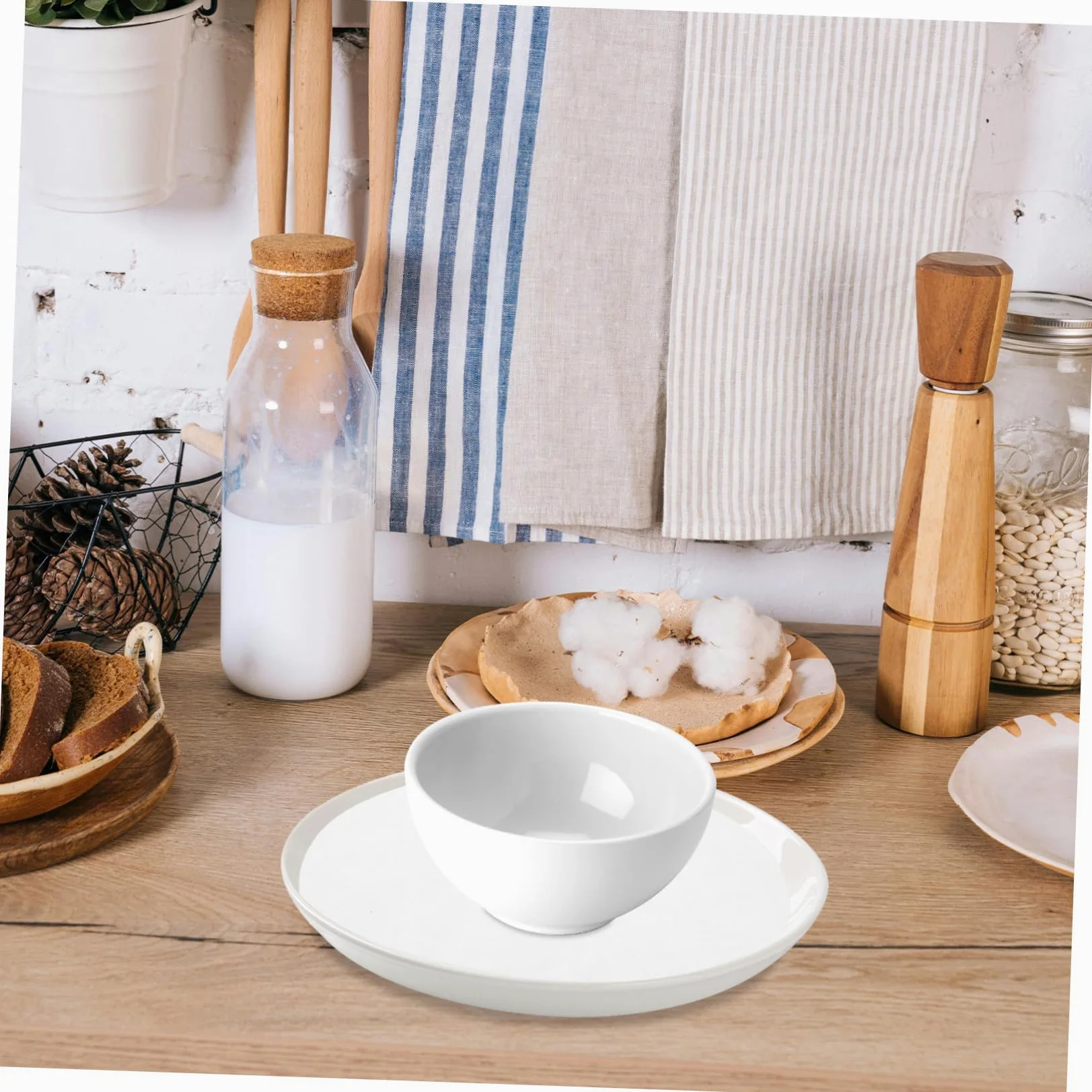 50 Piezas Protector de Placa Fieltro Separador de sartenes agarraderas para ollas de Cocina White