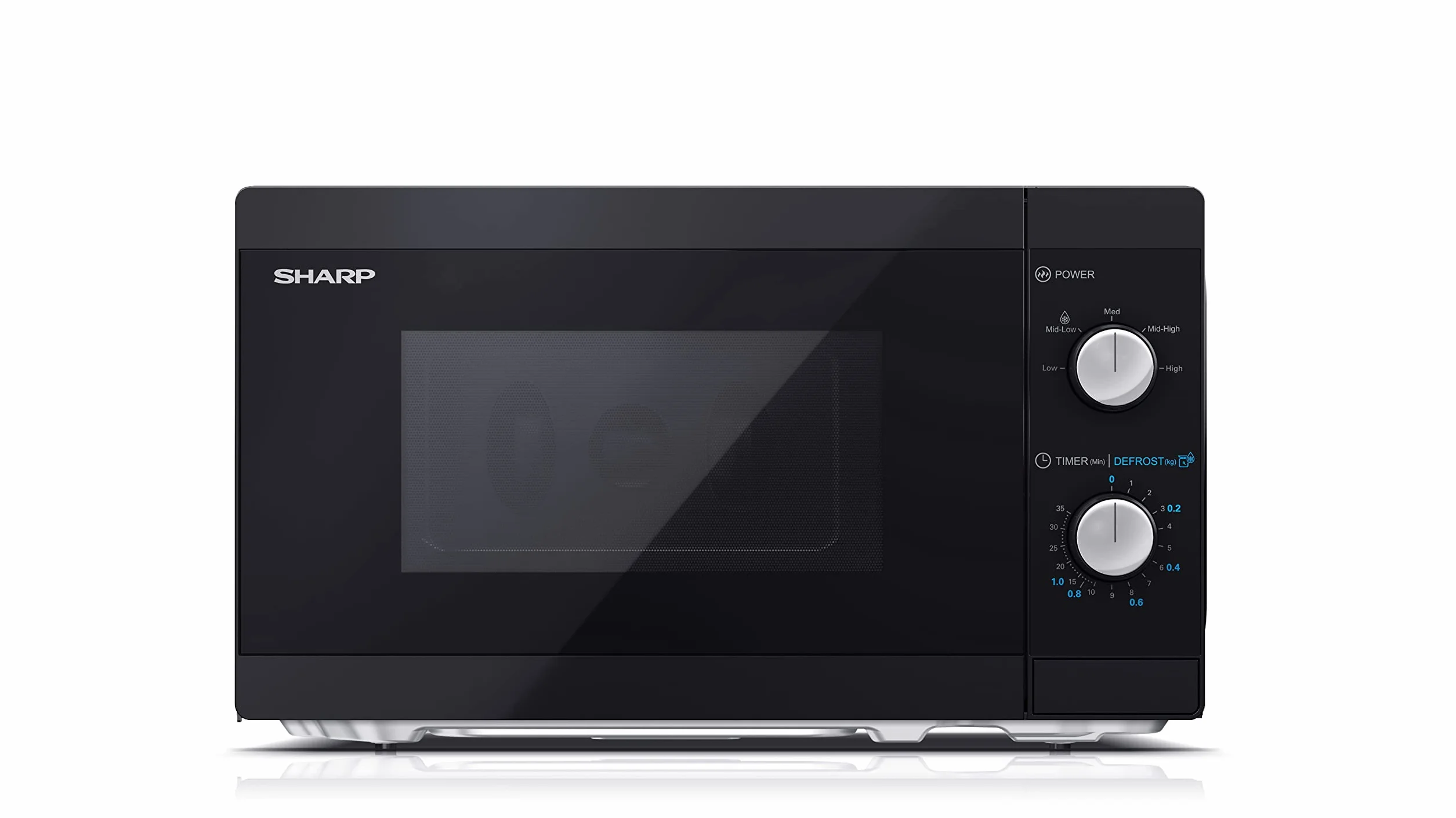 Sharp YC-MS01ES microondas 20 L con Función de descongelado, Control mecánico, y 800 W de potencia | 800 W, 5 niveles de potencia, giratorio, plato giratorio