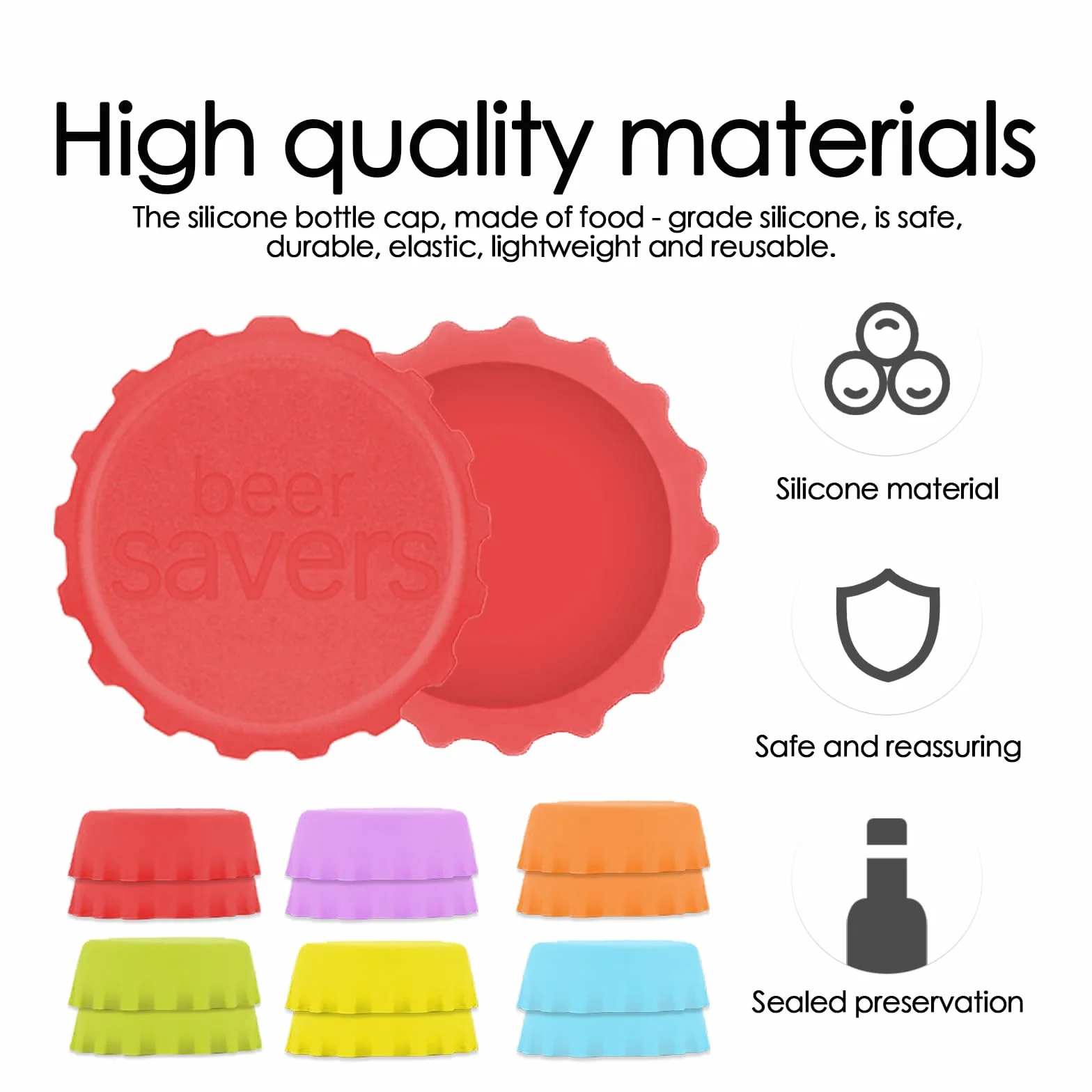 12 Tapones Creativos para Botellas de Cerveza, Tapones de Silicona Reutilizables, Ajuste Perfecto, Sello Multicolor, Tapones Únicos para Fiestas, Bares o Coleccionistas