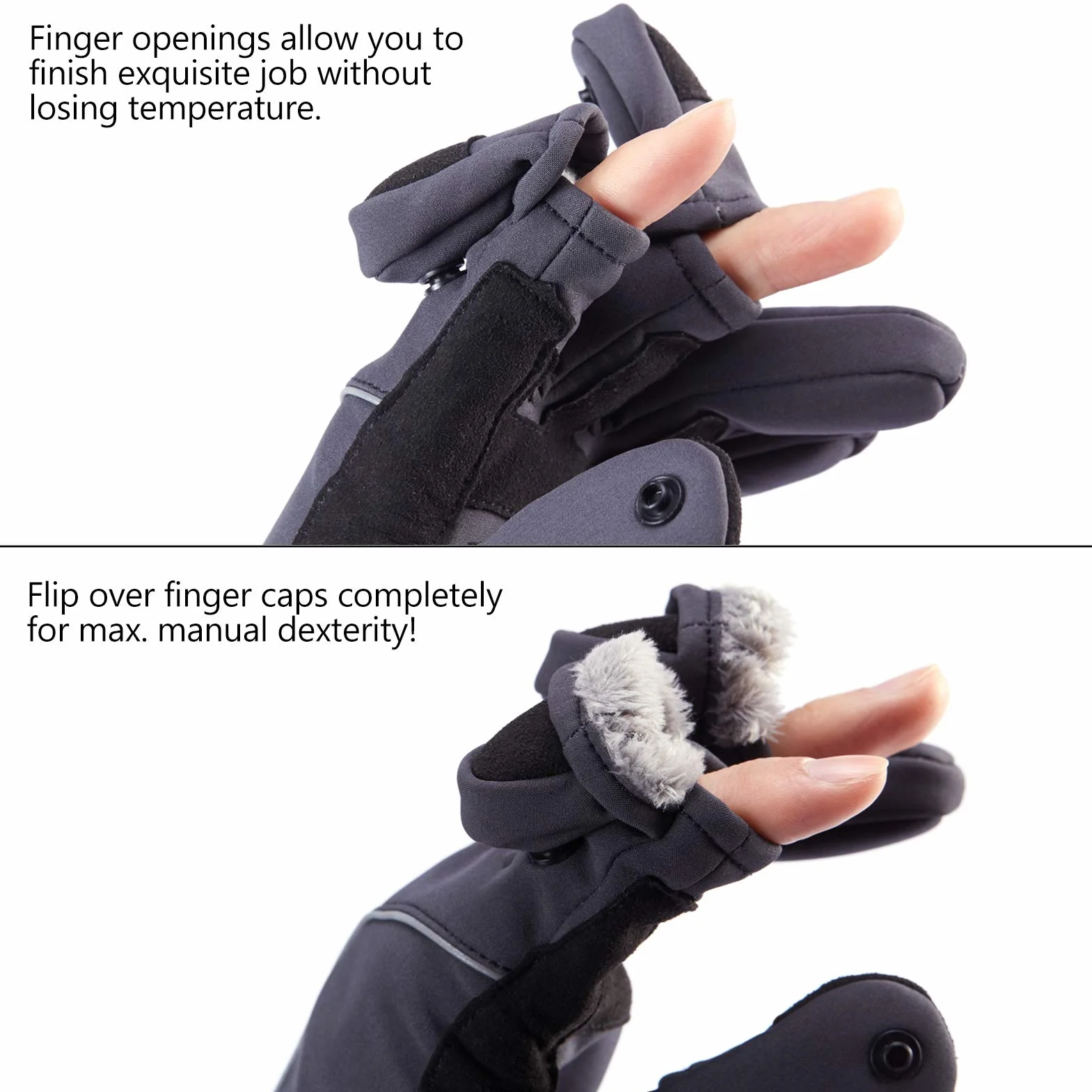 Bassdash WintePro Guantes de Pesca Aislados Repelentes al Agua con Forro Polar para Hombres y Mujeres