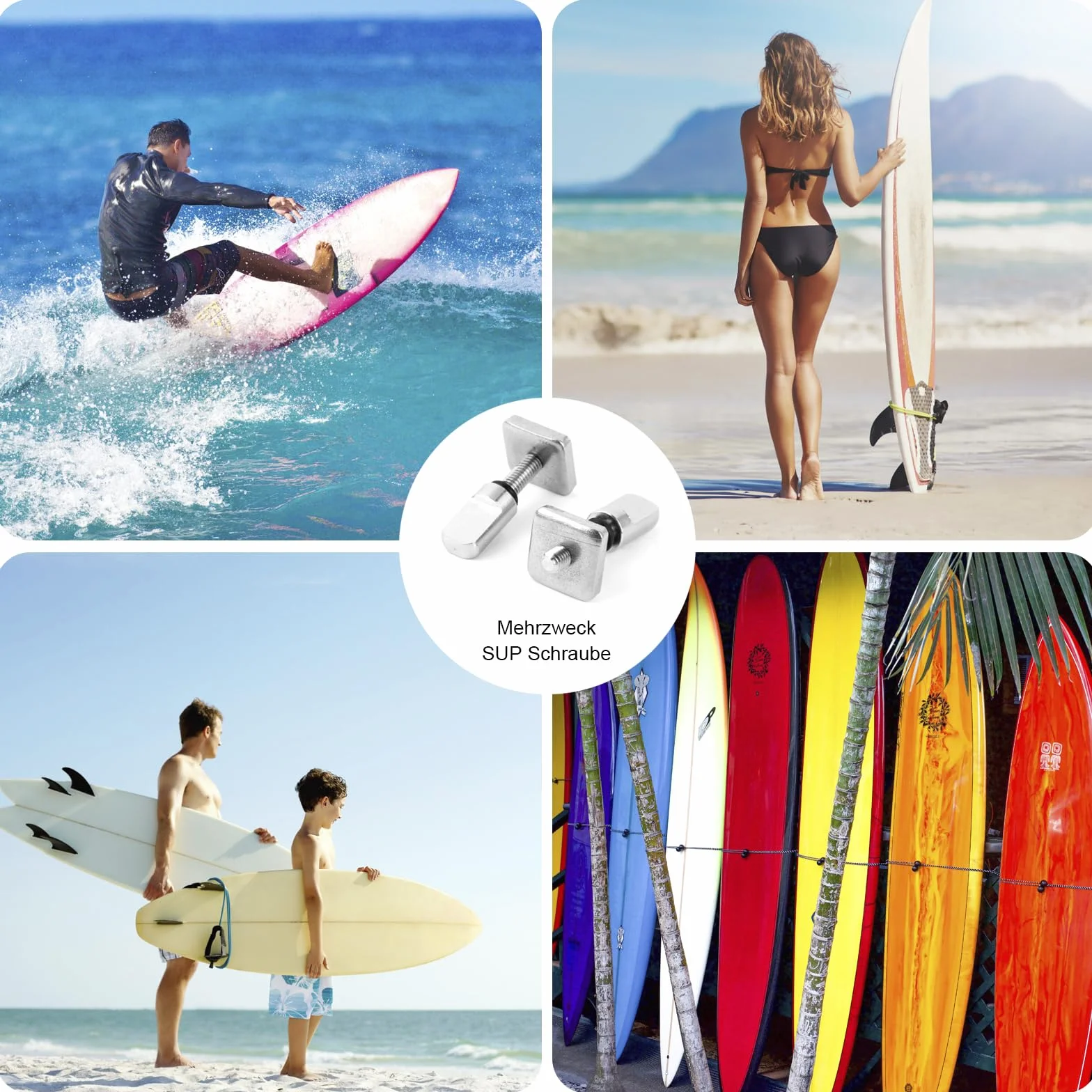 8 tornillos de aleta Sup de acero inoxidable 316, tornillo de tabla de surf, tornillo universal de aleta trasera, accesorios de aleta, tornillos de aleta para tabla de surf, tornillos para aletas