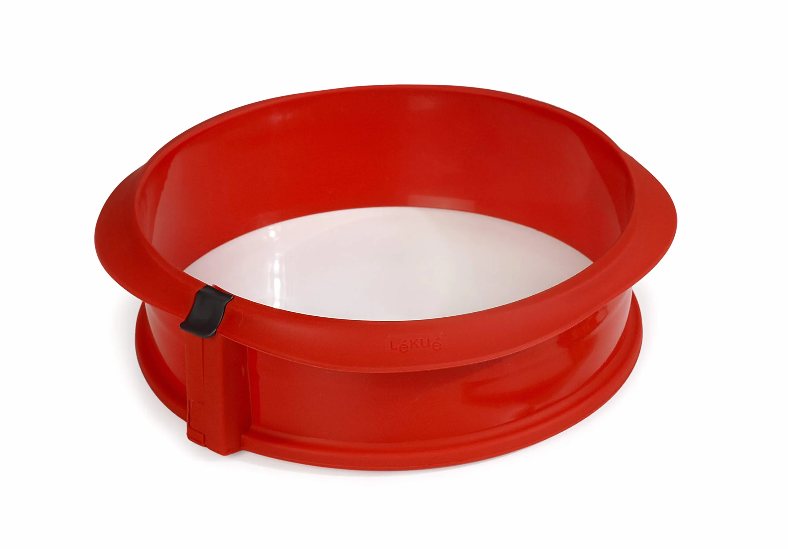 Lékué Molde desmontable duo pastel, silicona y cerámica Rojo, 23 cm