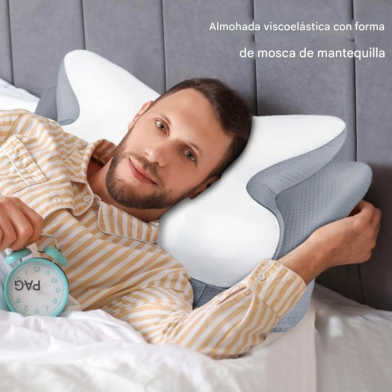 Almohada de Espuma Viscoelástica Soporte Para Cuello Y Rebote Lento | Almohada Viscoelástica para Dormir en Casa para Mujeres, Hombres, Adultos, Mayores, Hotel, Viajes, Sofá, Camping