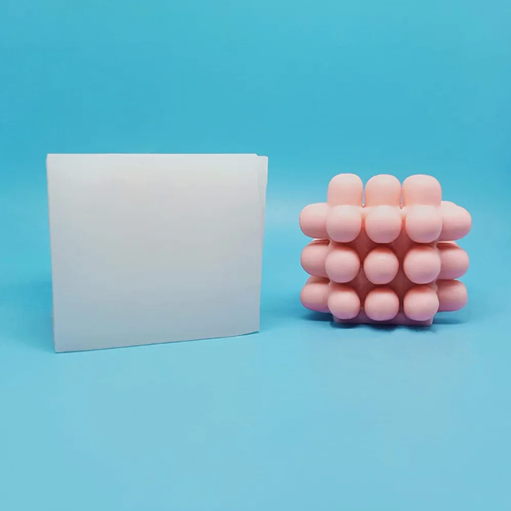 Molde de silicona en forma de cubo 3D para velas hechas a mano, jabón, pastel, caramelo, fondant fundido