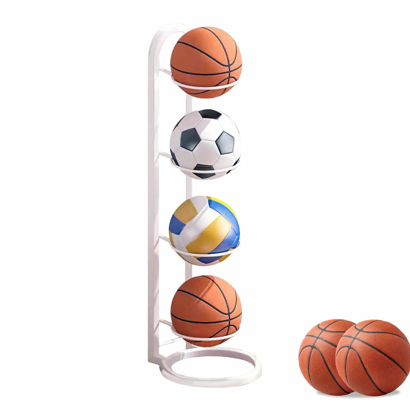 Soporte Balones Multifunción Estante Almacenamiento Voleibol Hierro 5 Capas Resistente Óxido