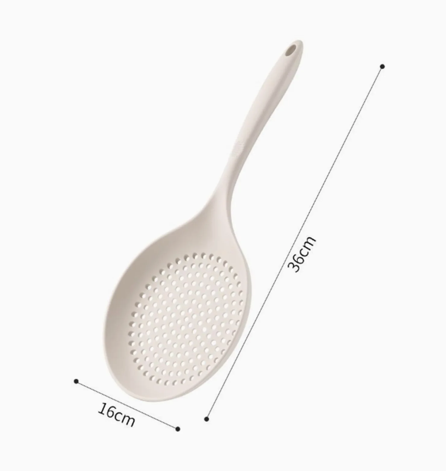 Colador De Cocina Espumadera For Cocinar, Colador De Silicona For Freír Y Cocinar, Bandeja De Drenaje Resistente Al Calor Escurridor Pasta(Beige)