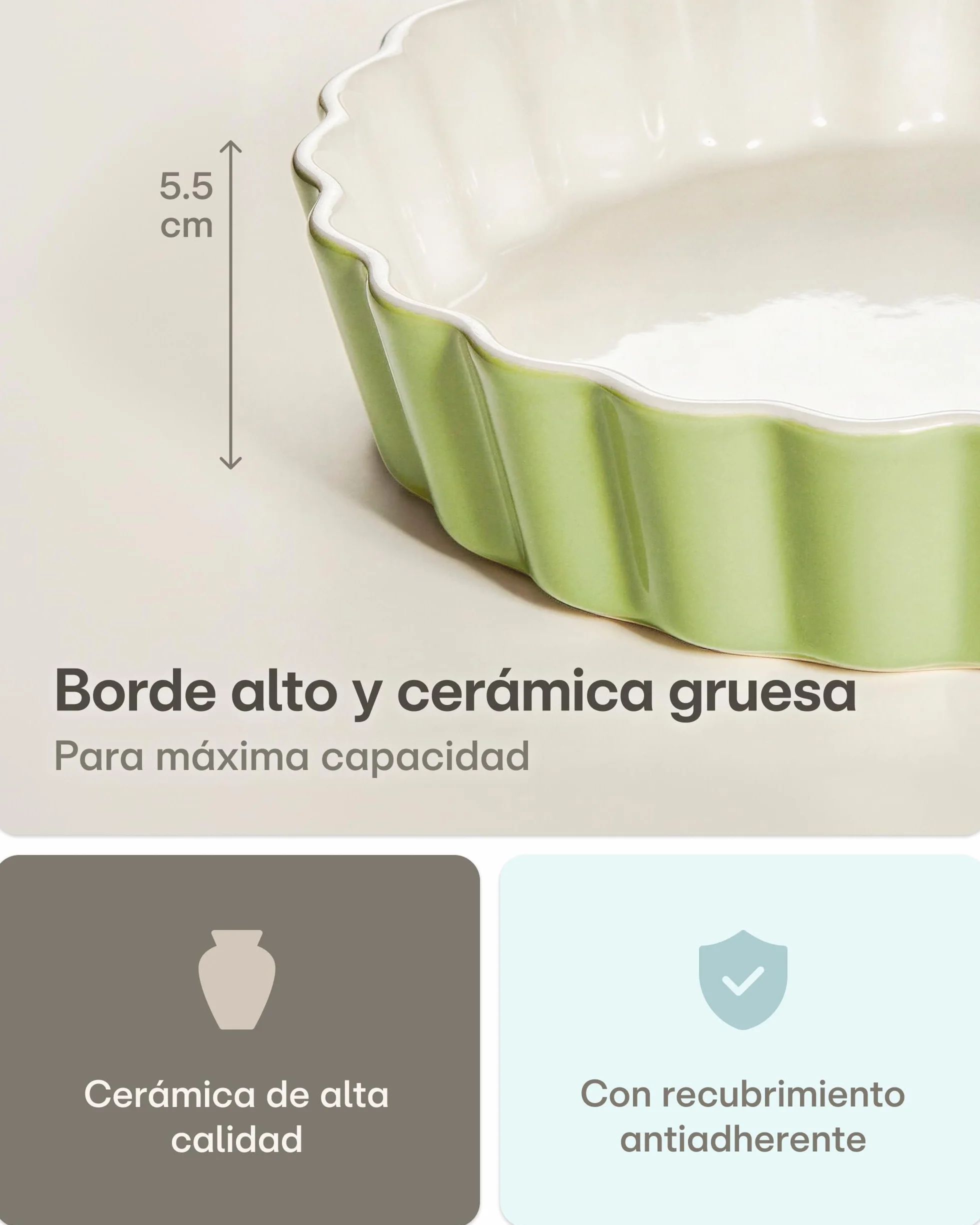 Praknu Molde de Cerámica para Tarta - ø 28 cm - Con Revestimiento Antiadherente - Resistente a Cortes y Rayones - Fácil de Limpiar