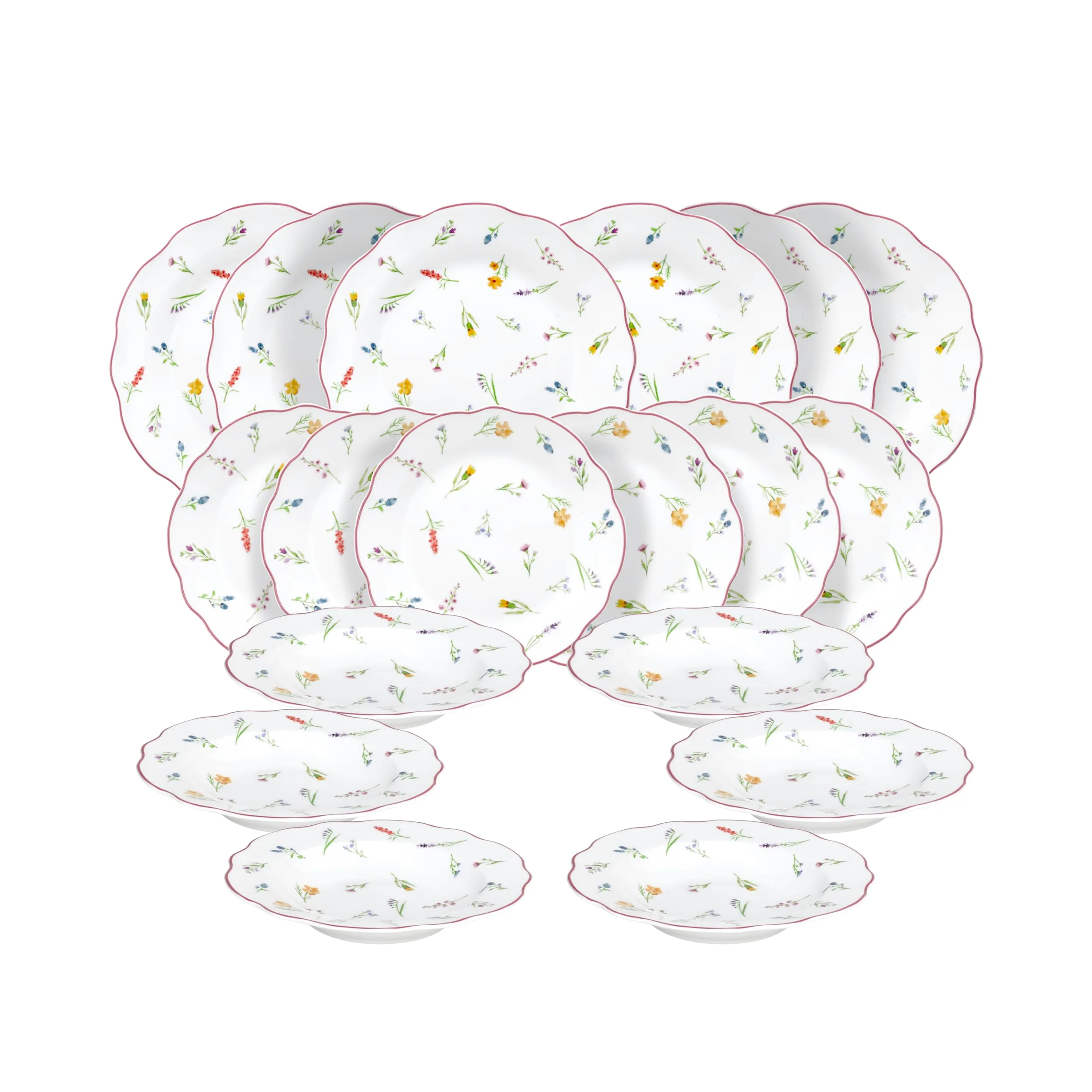 Tognana Millefiori, servicio de platos de 18 piezas para 6 personas, porcelana, blanco, Hecho en Italia