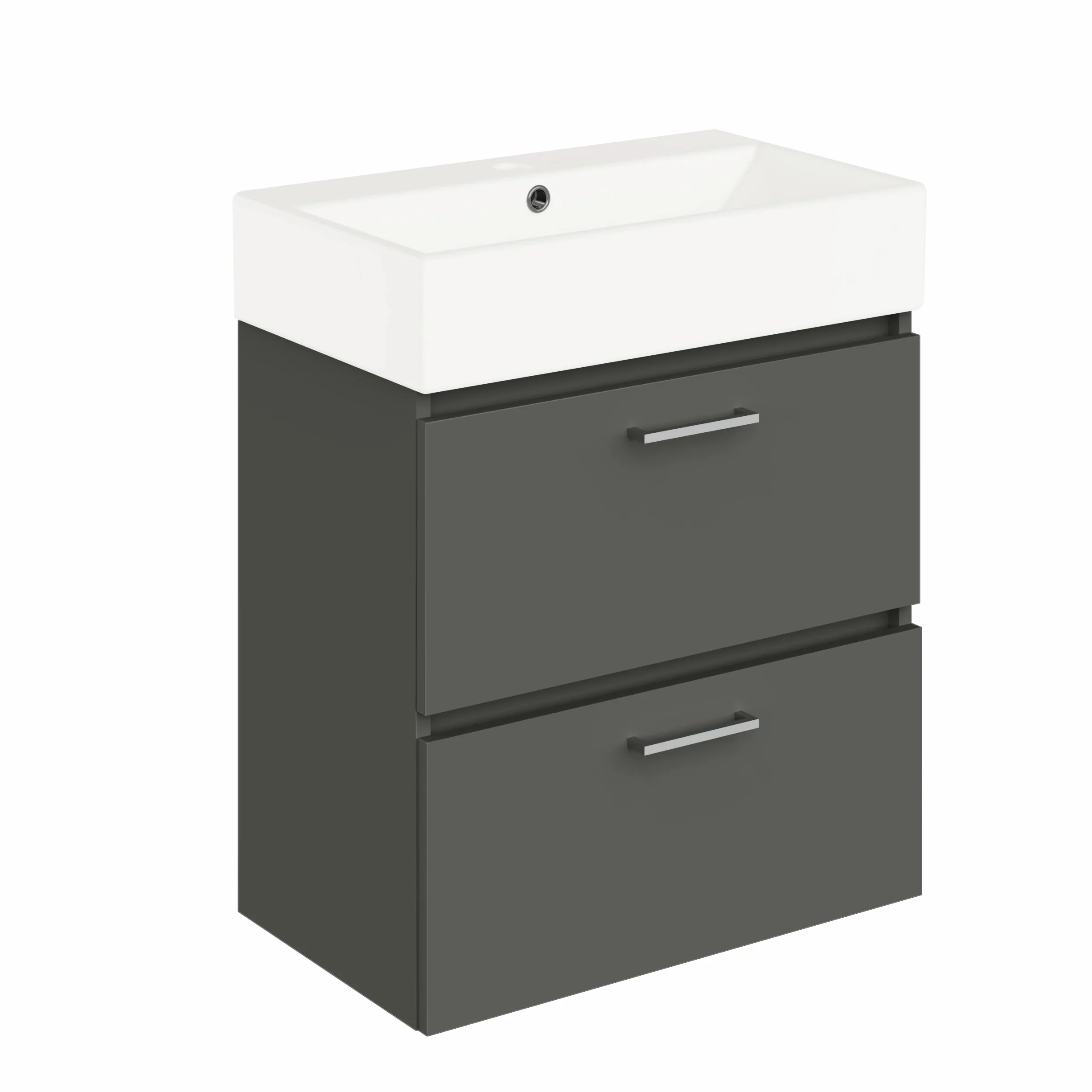 Baikal Conjunto de Mueble de Baño. Mueble Suspendido en Pared. Disponible en Distintas Medidas y Acabados. El Mueble se Entrega MONTADO. TAAL + Lavabo 60/36 cm Gris Oscuro