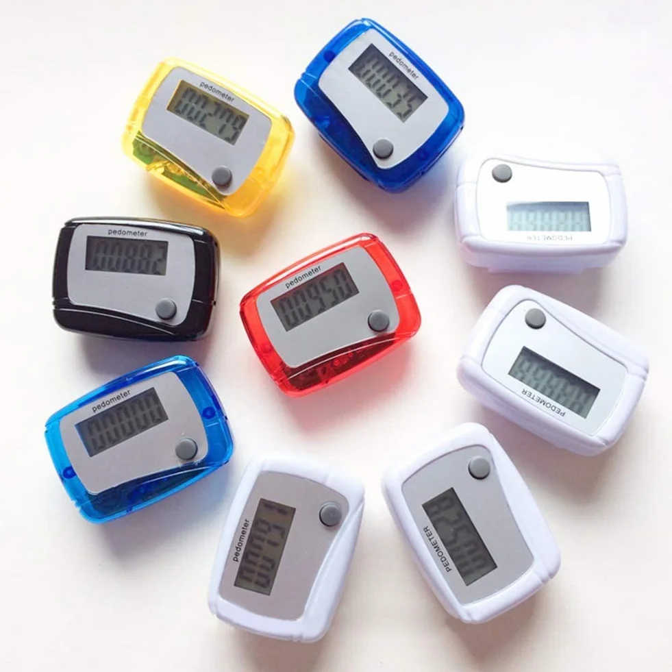Podómetro digital LCD portátil para caminar, correr, contador de pasos