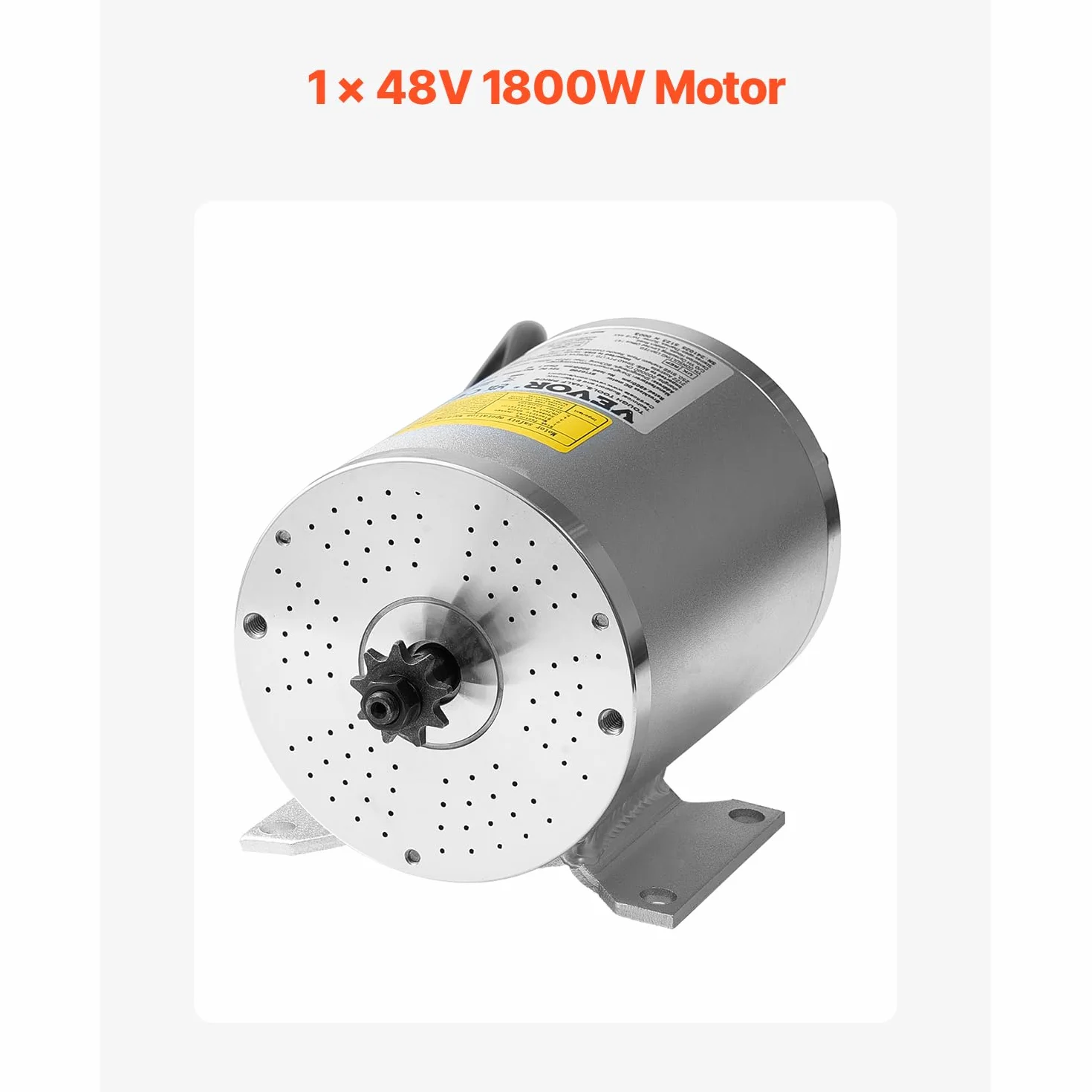 VEVOR Motor Eléctrico sin Escobillas de CC 1800 W 48 V 4500 RPM para Kart, Moto de Cross, Scooter, Bicicleta Eléctrica