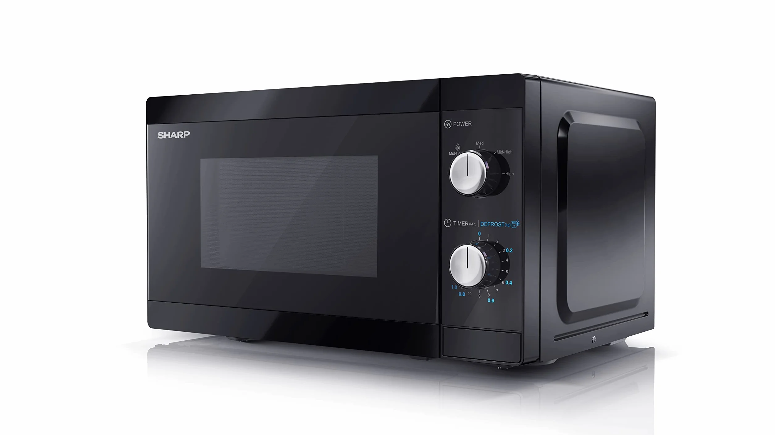 Sharp YC-MS01ES microondas 20 L con Función de descongelado, Control mecánico, y 800 W de potencia | 800 W, 5 niveles de potencia, giratorio, plato giratorio