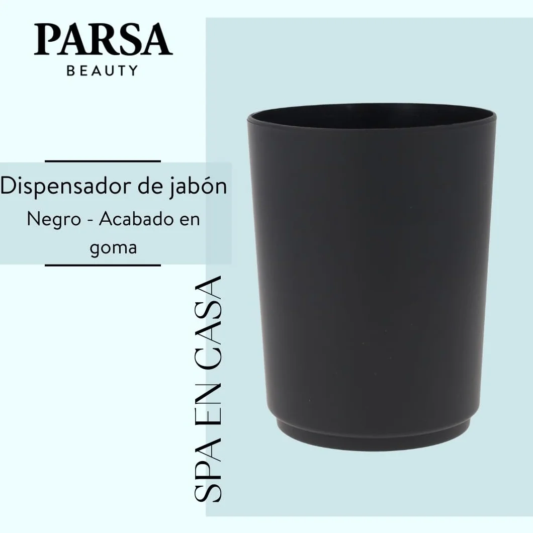 PARSA Beauty Vaso Cepillo de Dientes baño Flair Negro – Vaso versátil e irrompible para el baño – Higiénico y Duradero, fácil de Limpiar – Soporte Cepillo de Dientes 250 ml – 7 x 7,3 x 9,6 cm