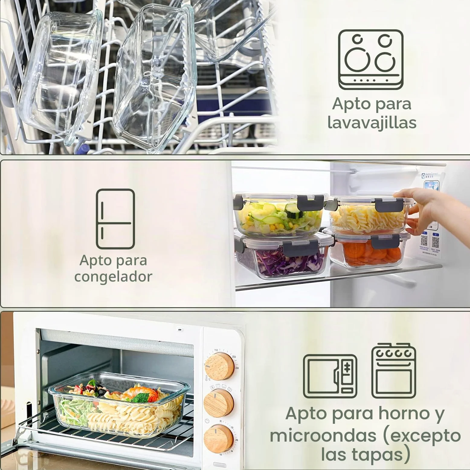 M MCIRCO Juego de 8 tarros de cristal de 860 ml para conservar alimentos, aptos para lavavajillas, microondas y congelador - A prueba de fugas