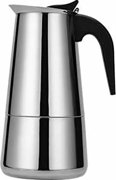 Cafetera Moka de acero inoxidable, cafetera de estufa, apta para placa de inducción, cafetera italiana de 300 ml