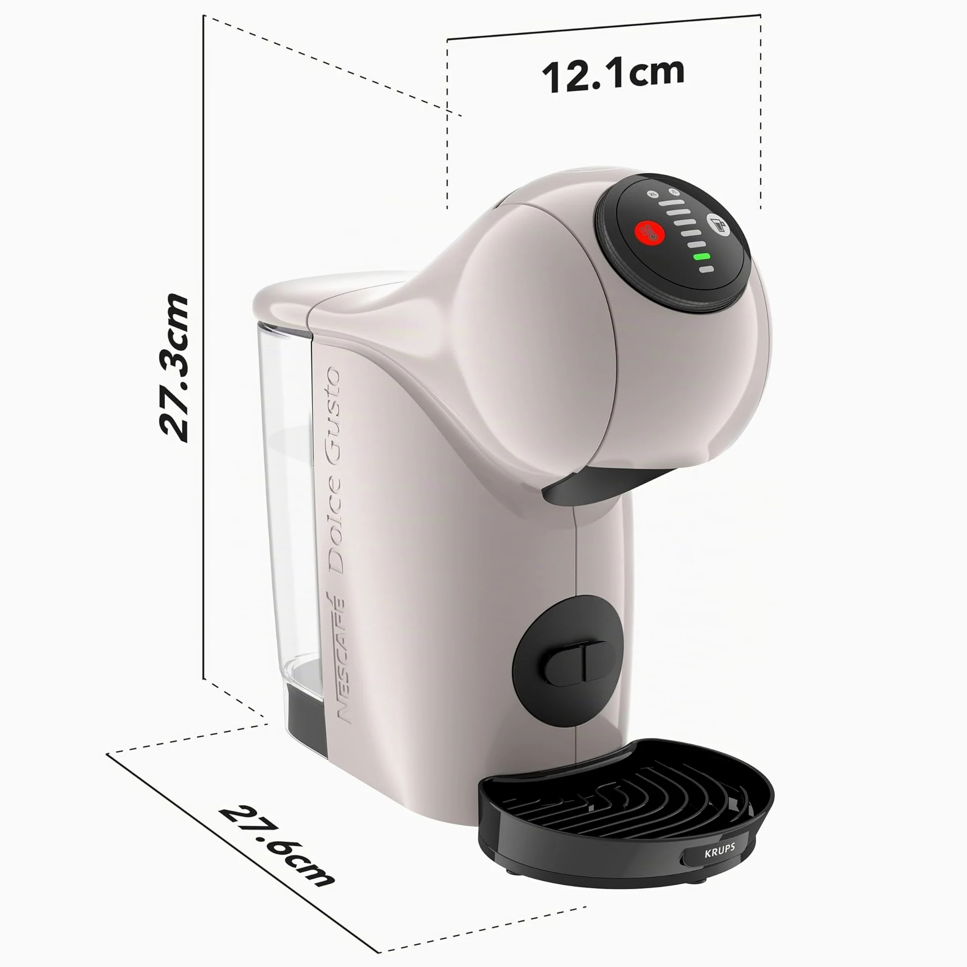 Krups NESCAFÉ Dolce Gusto KP243A GENIO S Máquina de taza de café para diferentes bebidas, compacta, alta presión, tamaños ajustables en XL, espresso perfecto en solo 30 segundos, apagado automático | Ofrece una función XL de hasta 300 ml y se adapta bien