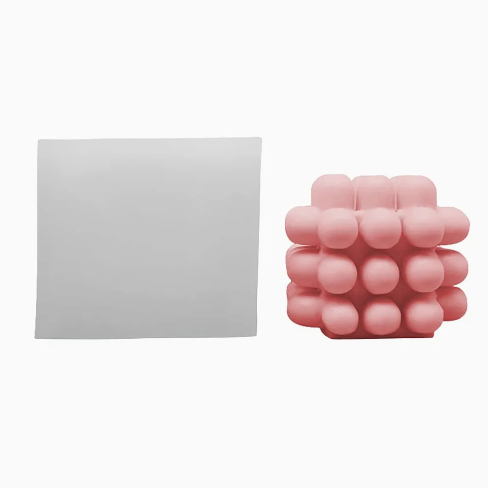 Molde de silicona en forma de cubo 3D para velas hechas a mano, jabón, pastel, caramelo, fondant fundido