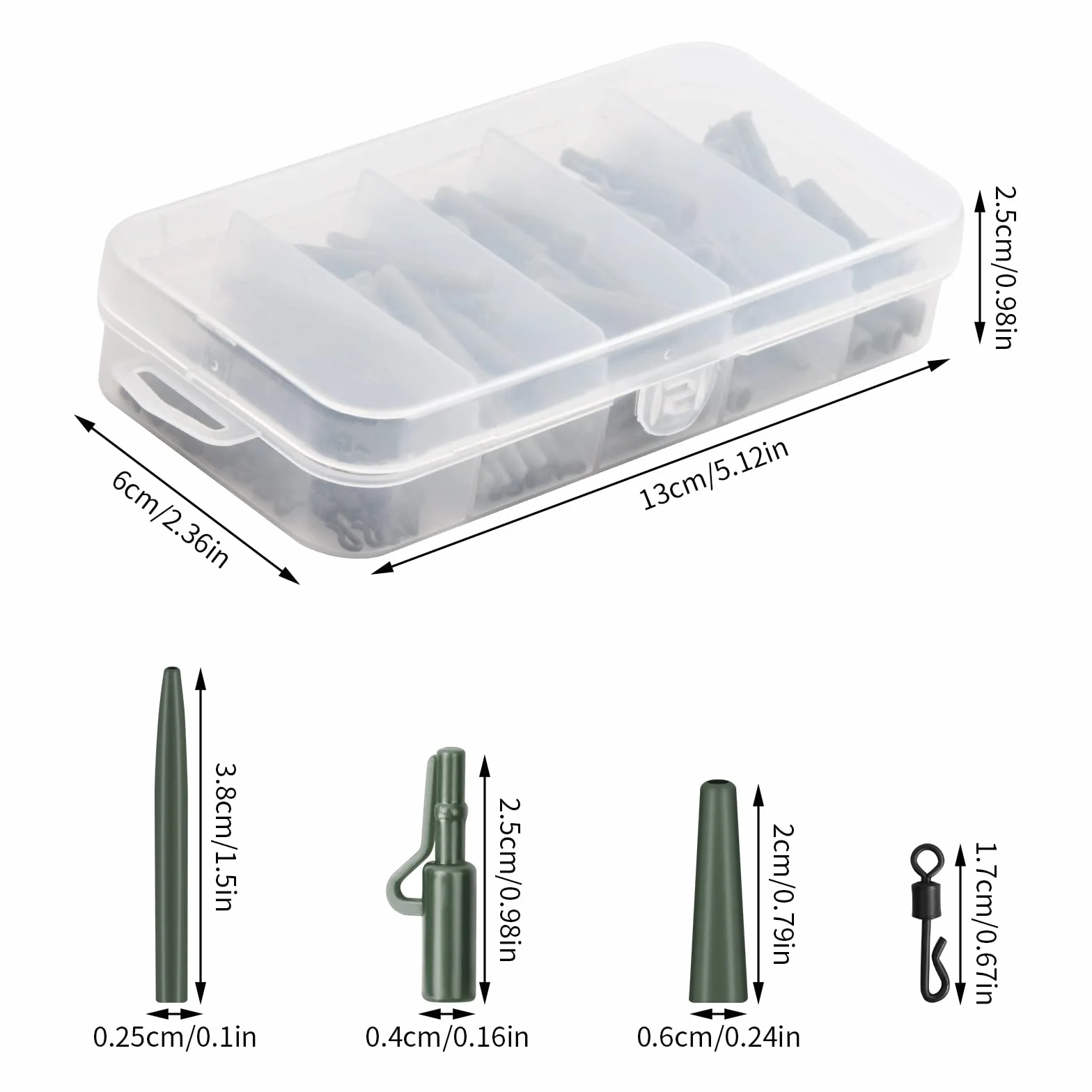Accesorios de Pesca de Carpa 120 Piezas Kit de Aparejos de Agua Dulce con Clip de Plomo y Mangas Antienredos
