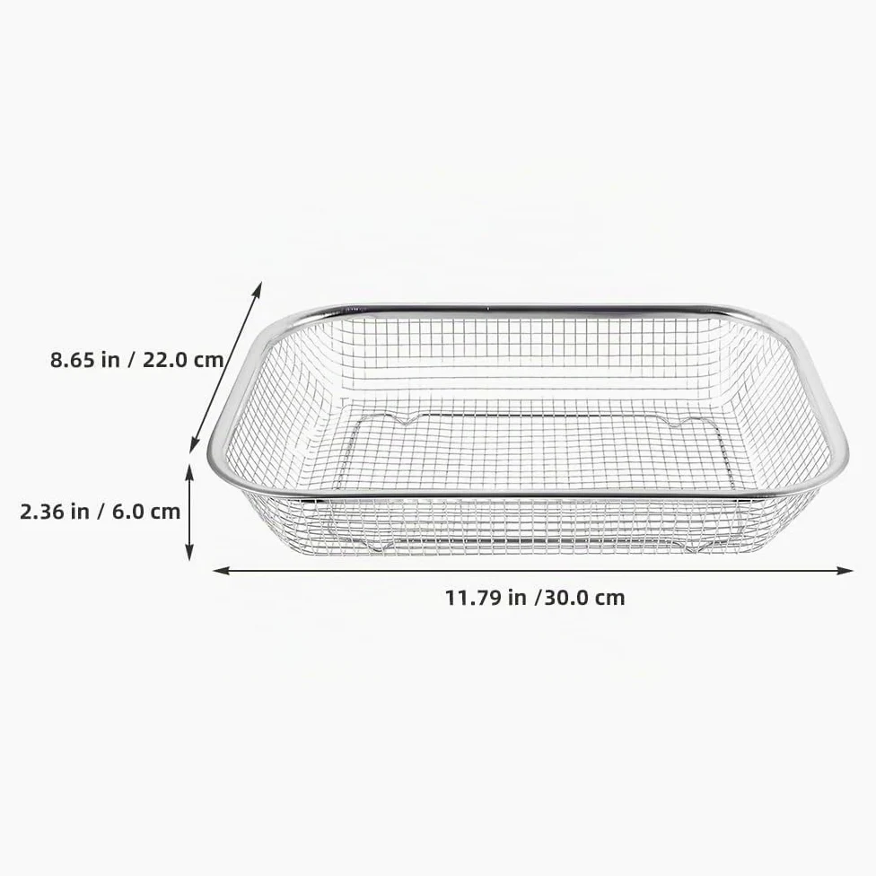 Cabilock 2 Piezas Colador De Malla De Acero Inoxidable Para Cocina Canasta De Drenaje Multifunción Para Fregadero Escurridor De Frutas Y Verduras 11.81X8.66X2.36 Pulgadas