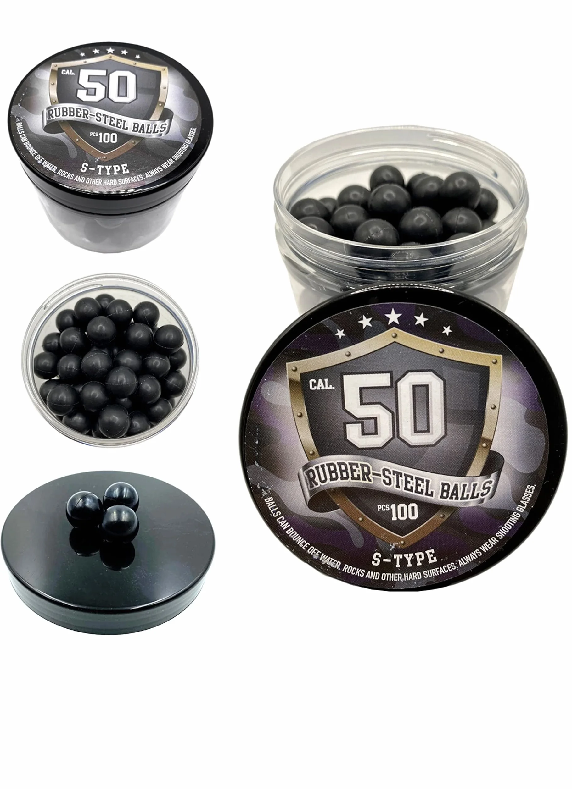 SSR 100 S-Style Premium Bolas de Paintball de Goma Dura Mixta 2.7 g para Pistolas de 50 Cal