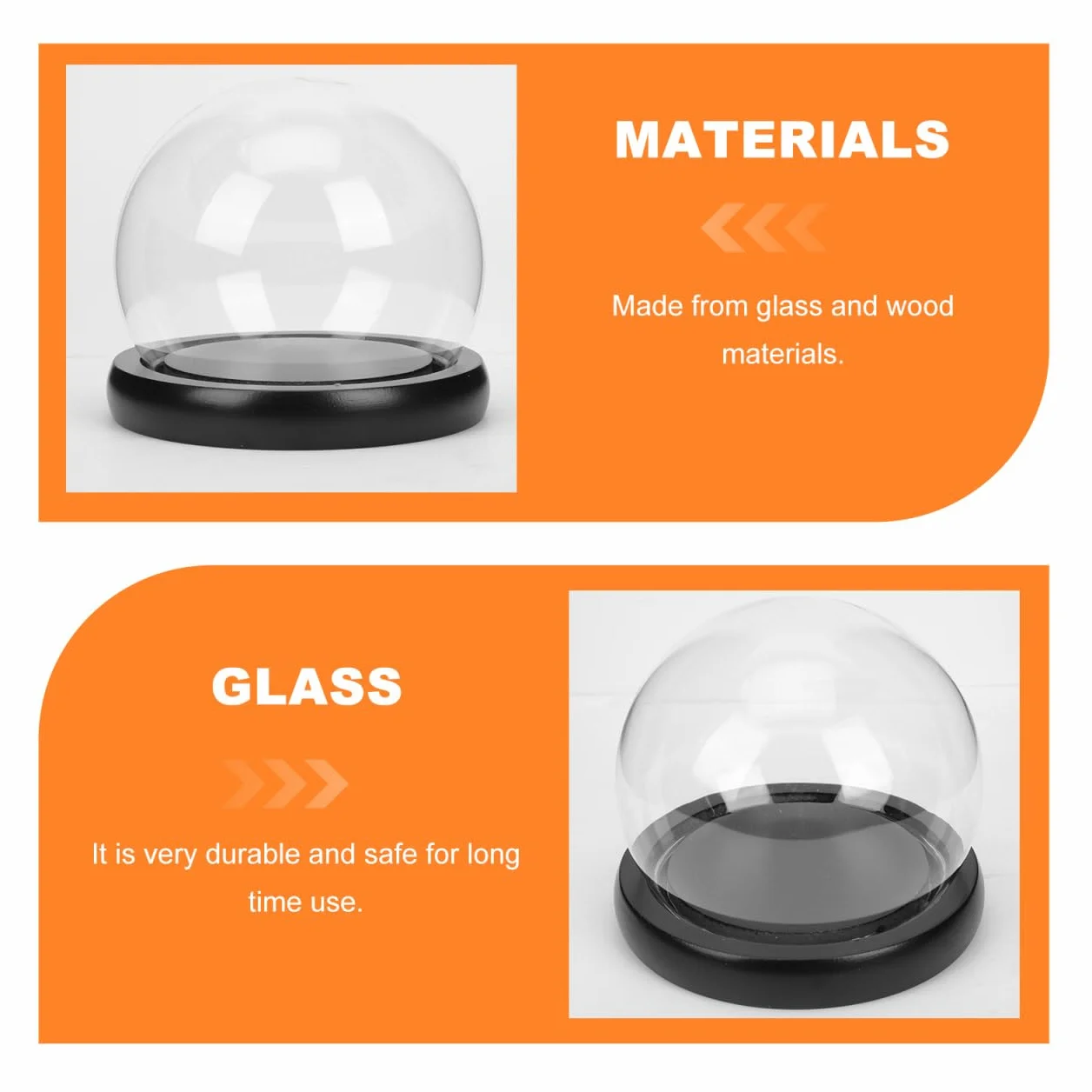 Juego De Cúpula De Cristal Transparente Con Base De Luz LED
