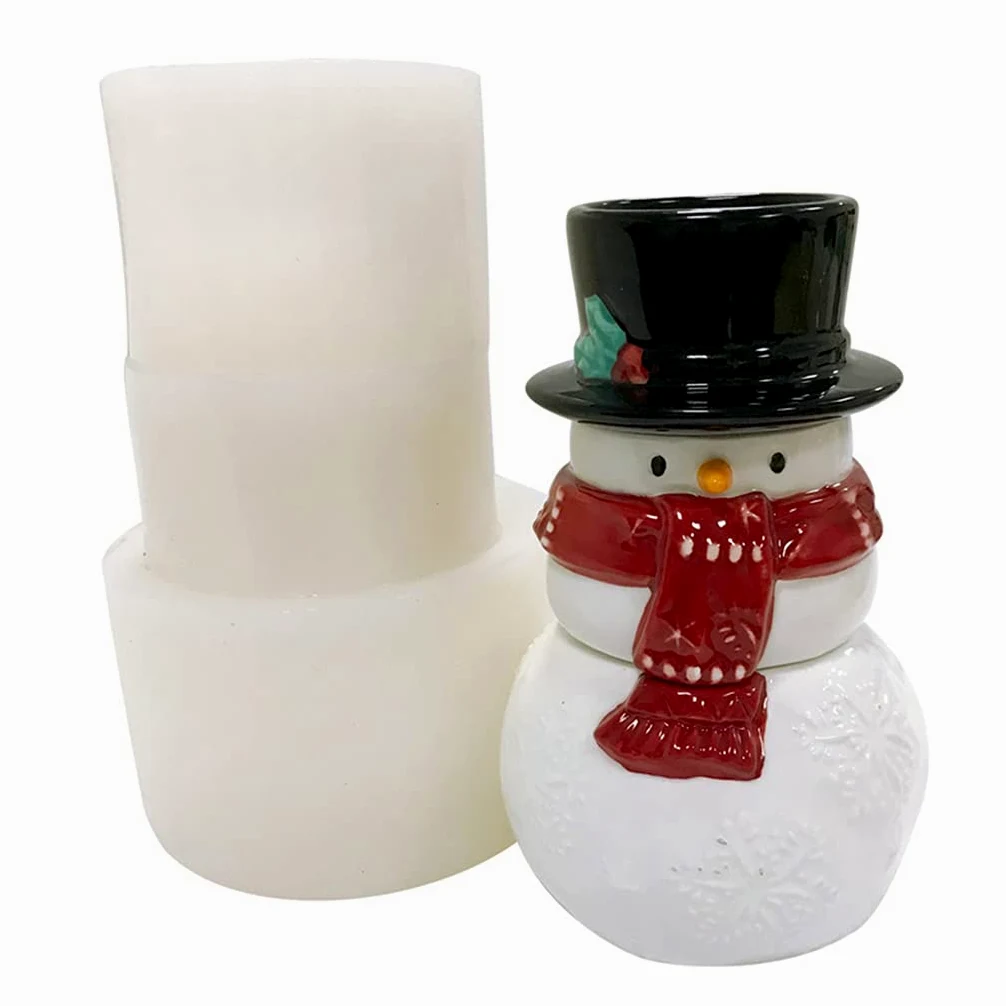 Molde de silicona con temática de muñeco de nieve para decoración de pasteles